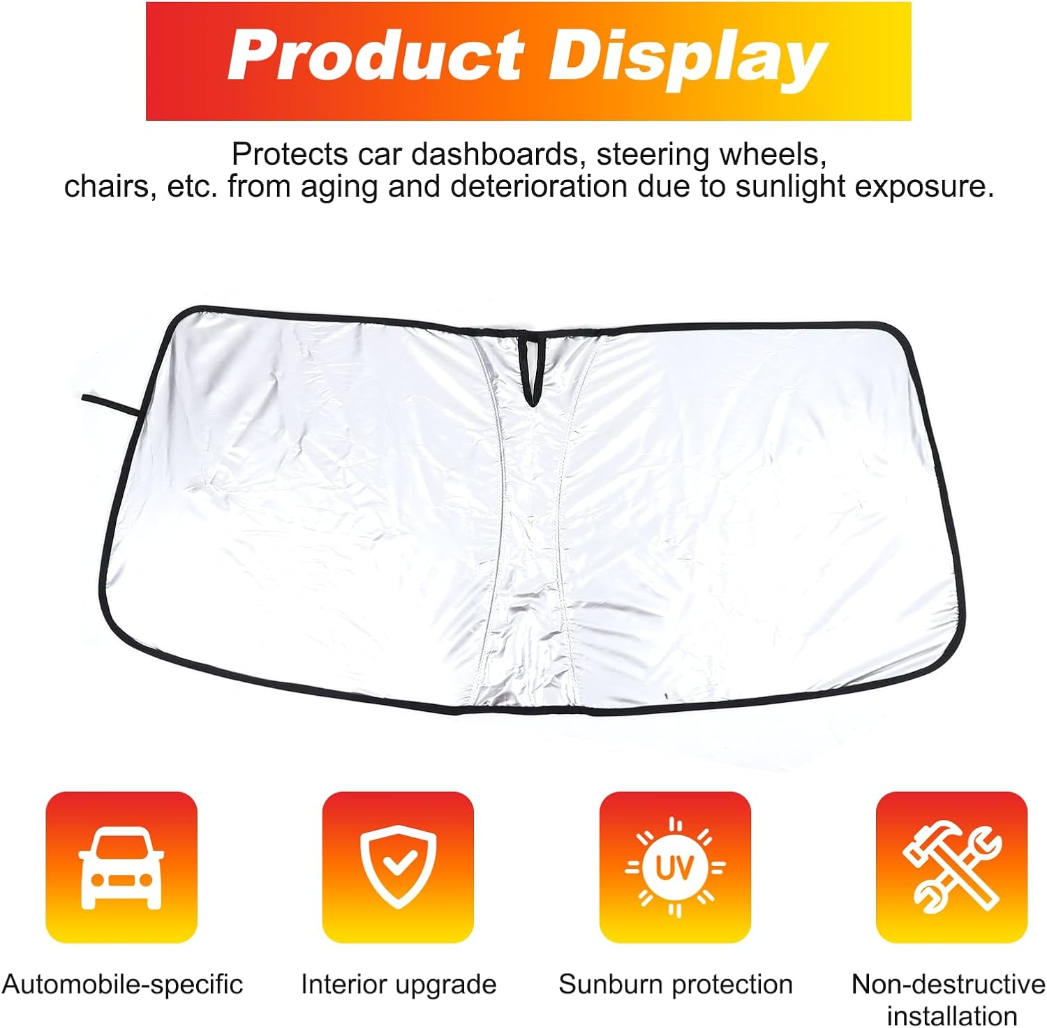 Windscreen Sun Shade Compatible with Toyota Land Cruiser LC300 2022-2025 Accessories | Reflective Windshield Cover Window Shade | UV & Heat Blocking Cover image number 5