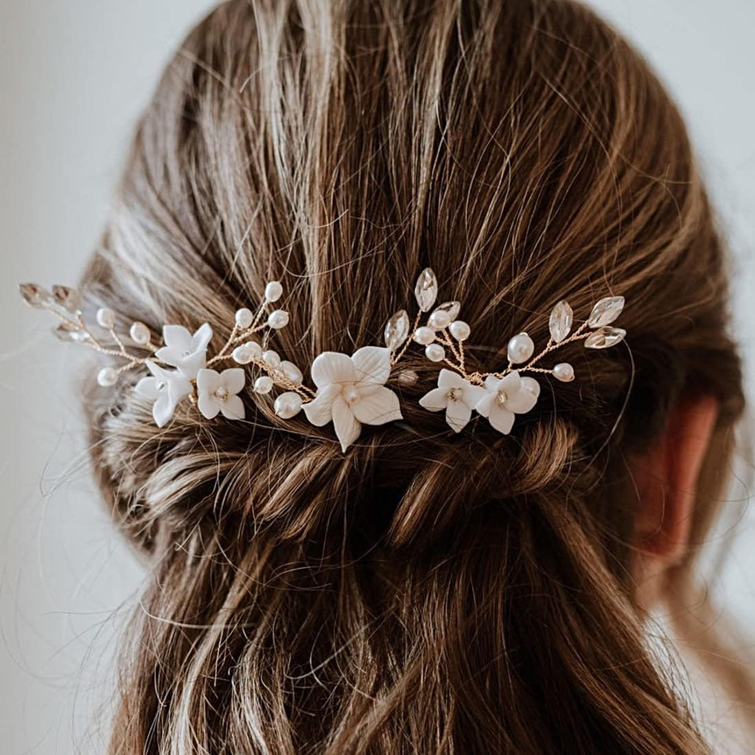 Pack of 3 Silver Wedding Flower Hair Pins Bridal Headpiece Wedding Hair Pieces Accessories for the Bride image number 4