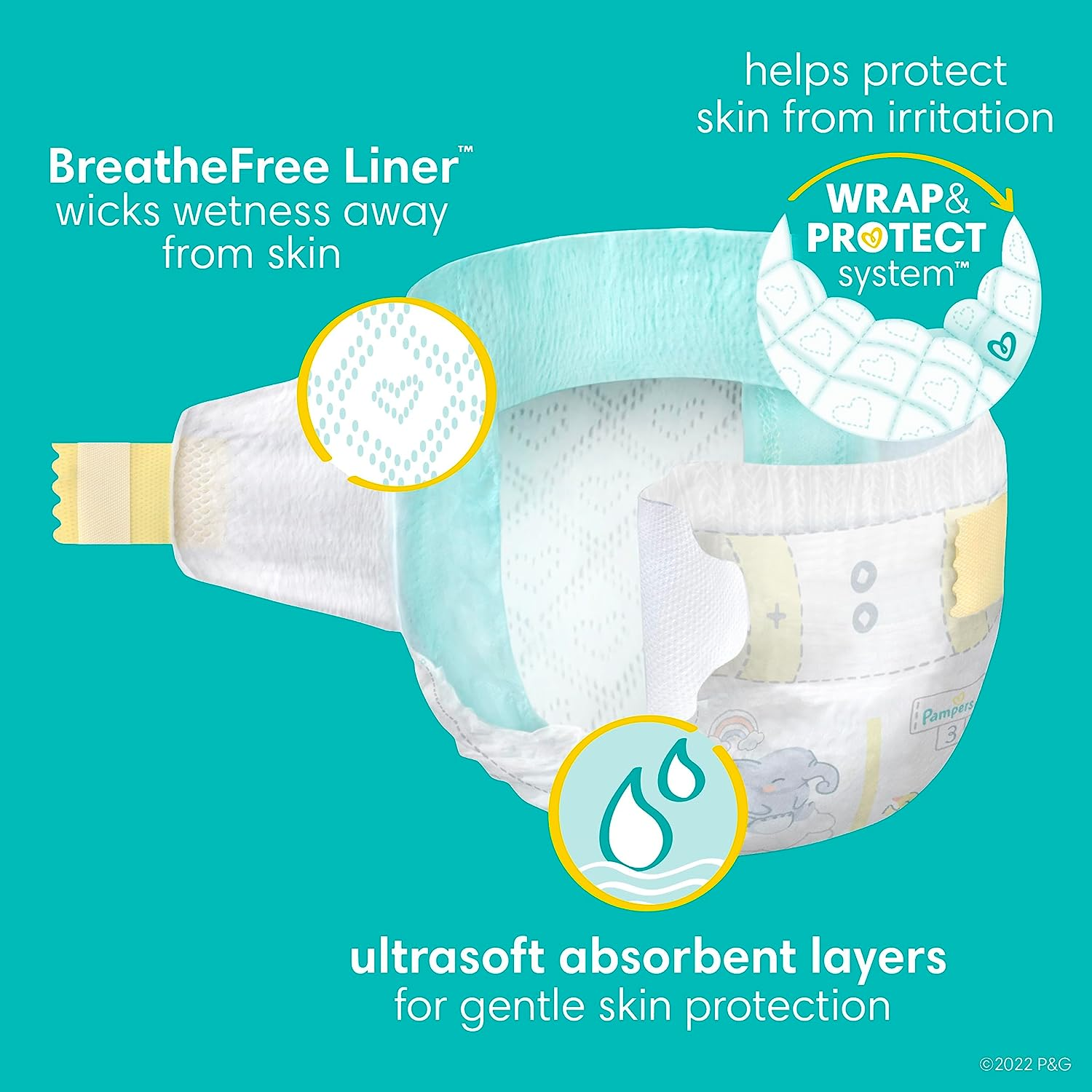 Pampers Diapers Size 3, 168 Count - Swaddlers Disposable Baby Diapers, (Packaging May Vary)