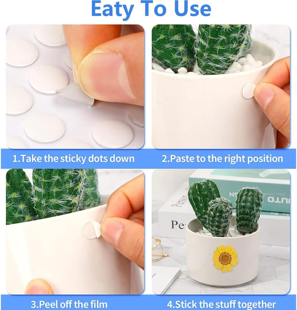 Idopick 10MM Double Sided Sticky Adhesive Dots, 400 Pcs Removable Stickers Acrylic round Putty Waterproof Sticky Dot Thick Strong Traceless Sticker for Balloons Envelopes Note Craft Photo DIY image number 5