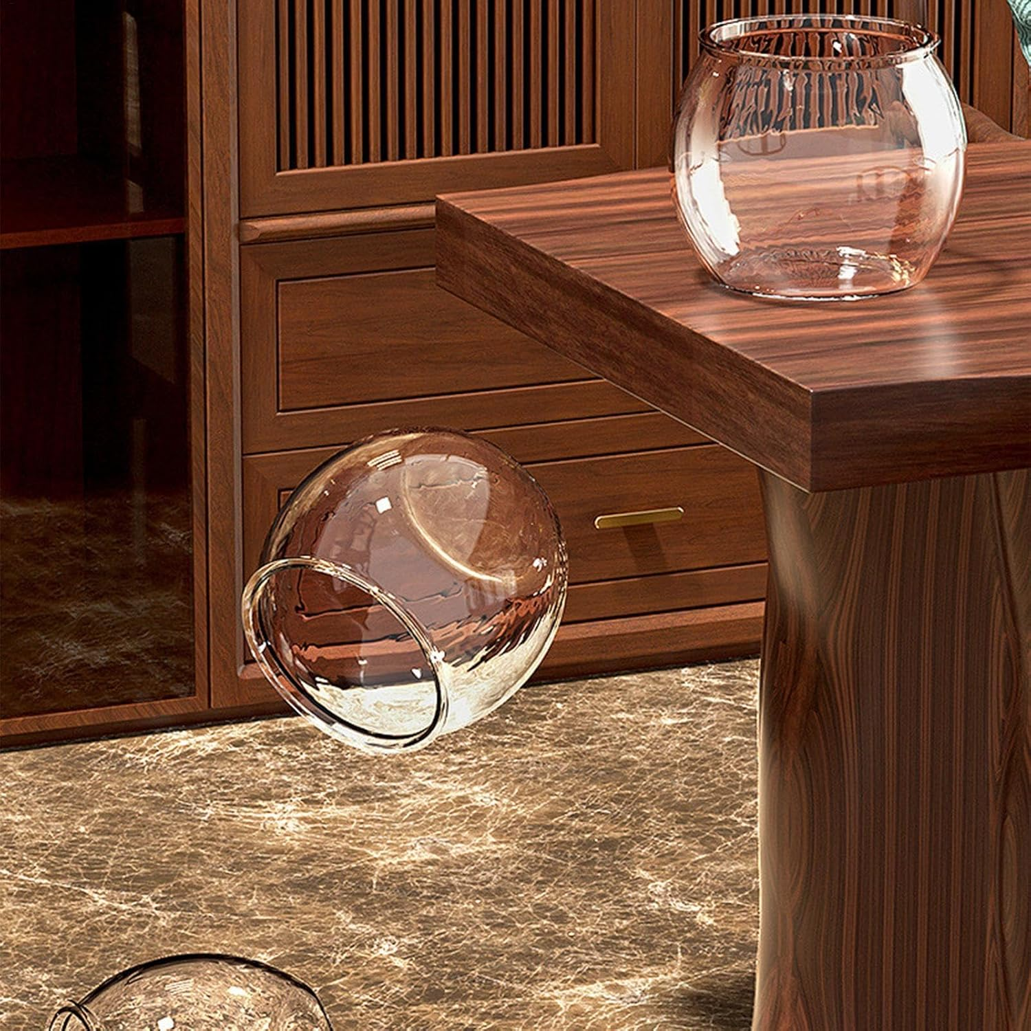 Beta Fish Tank | Clear Guppy Tank Fish Aquarium,Tabletop Ornamental Fish Turtle Aquatic Animal Container Decor for Home Office Display image number 4