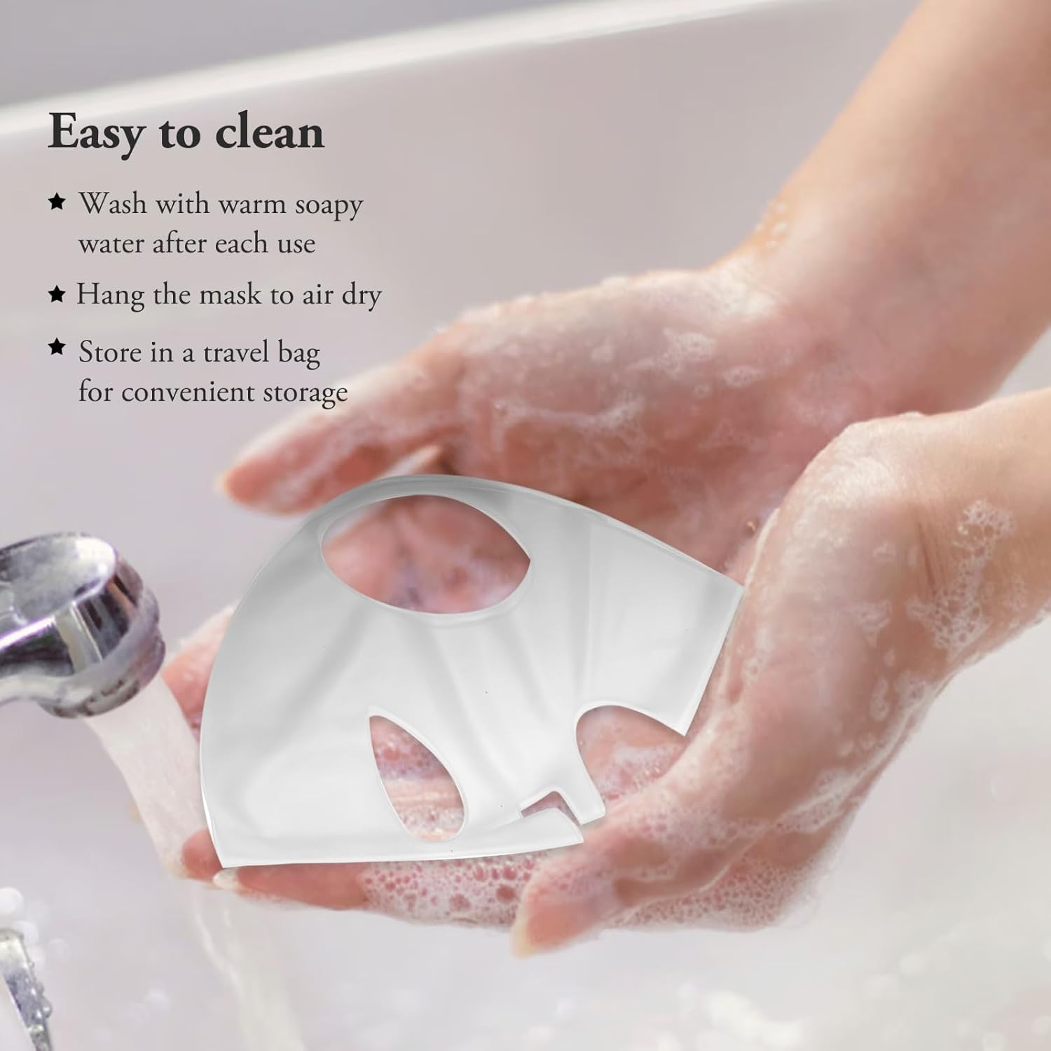 EXEXIUO 2Pcs Sheets Silicone Face Mask Holder Reusable Mask Cover, Anti-Wrinkle Moisturizing 3D Facial Mask Cover Prevent Evaporation Falling Skincare Beauty Spa for Women Men (Transparent, Gold)