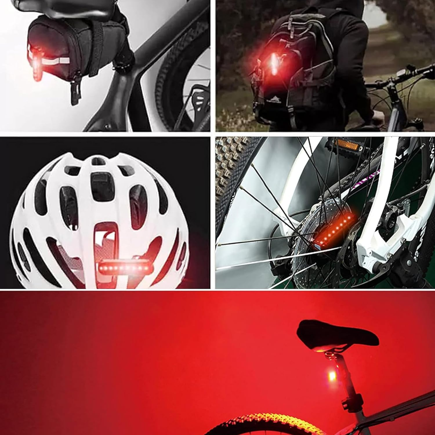 Bike Lights ，Front Back Rechargeable USB-C Led Rechargeable Bike Lights， 4 Modes, Smart Sensor Headlights, Bike Tail Lights, Waterproof IP65, Suitable for Road/Mountain Bikes image number 6