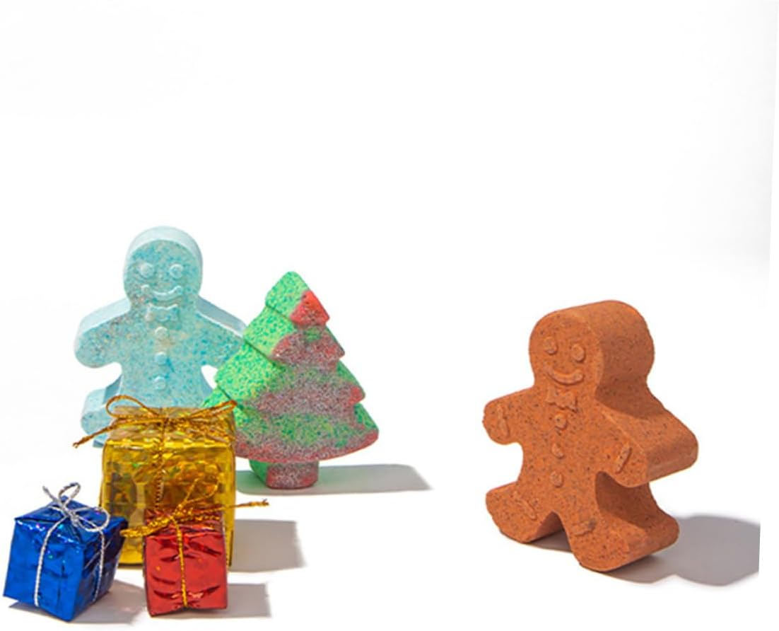 NOLITOY 6Pcs Gingerbread Man Bath Salt Christmas Natural Bathing for Relaxation Colorful Fragrance for Boys and Girls and Family Soaks image number 2