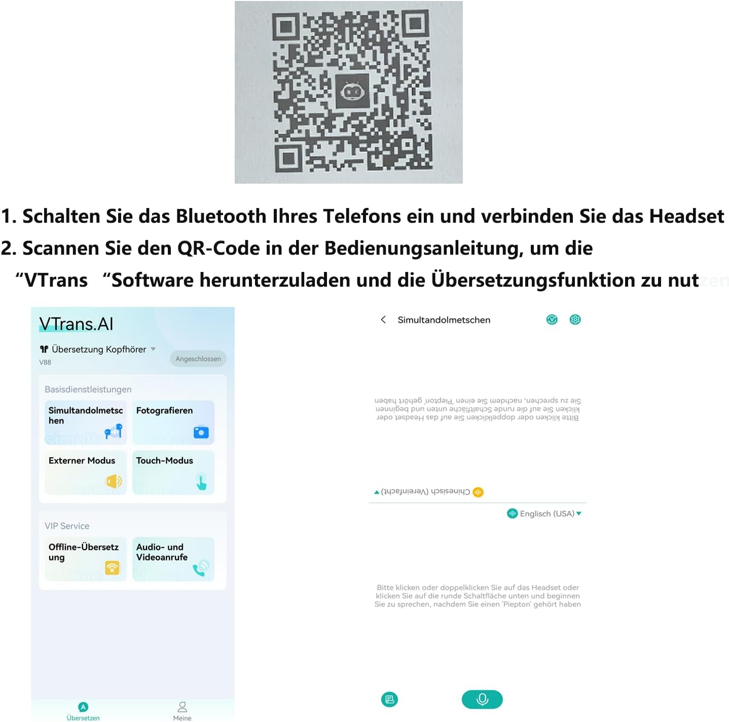 AI Translator Headphones, Real Time Translation Earbuds, Bluetooth Translation Headphones, 134 Voice Translator with Real Time Translation for Travel Learning image number 4