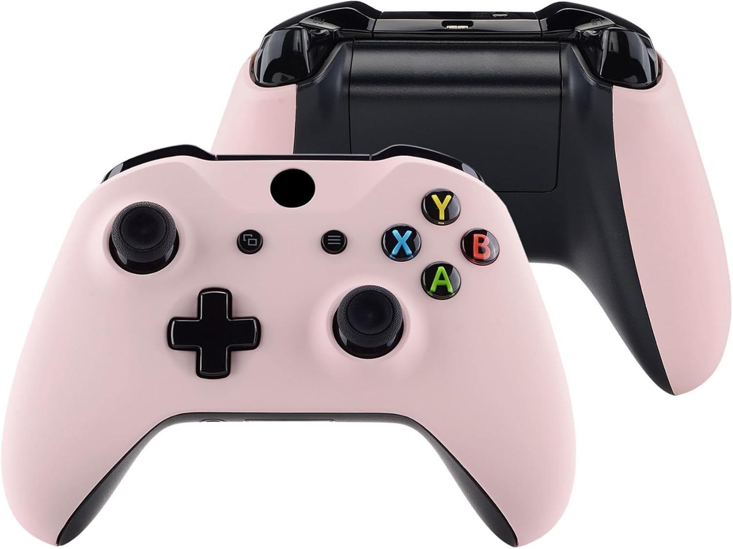 Extremerate Front Housing Shell + Side Rails Handles for Xbox One Controller (Model 1708), Cherry Blossoms Pink Replacement Faceplate Parts with Back Panels for Xbox One X & One S Controller