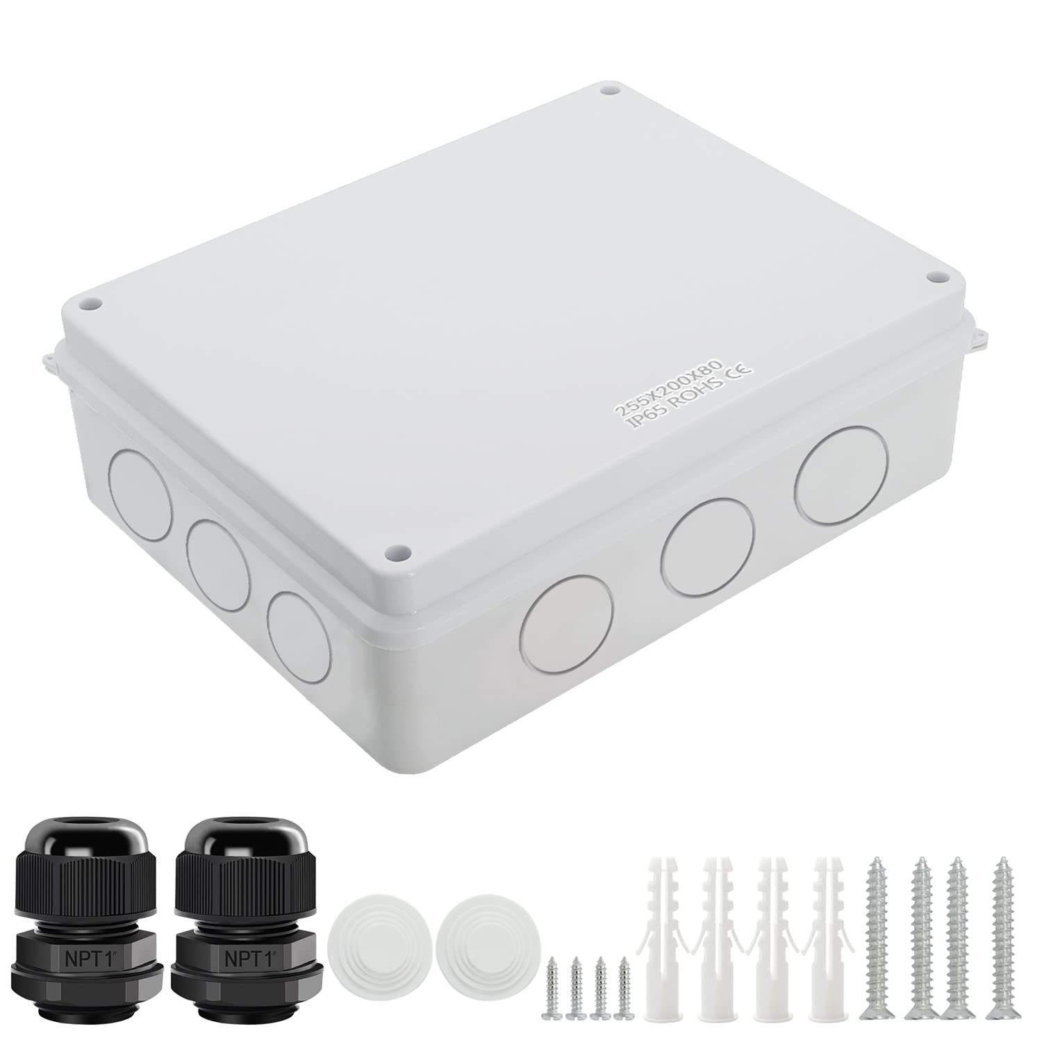 Lemotech Junction Box, Electrical Box IP65 Water Resistant Dustproof ABS Plastic Project Enclosure for Electronics White 10 X 7.9 X 3.1 Inch image number 1