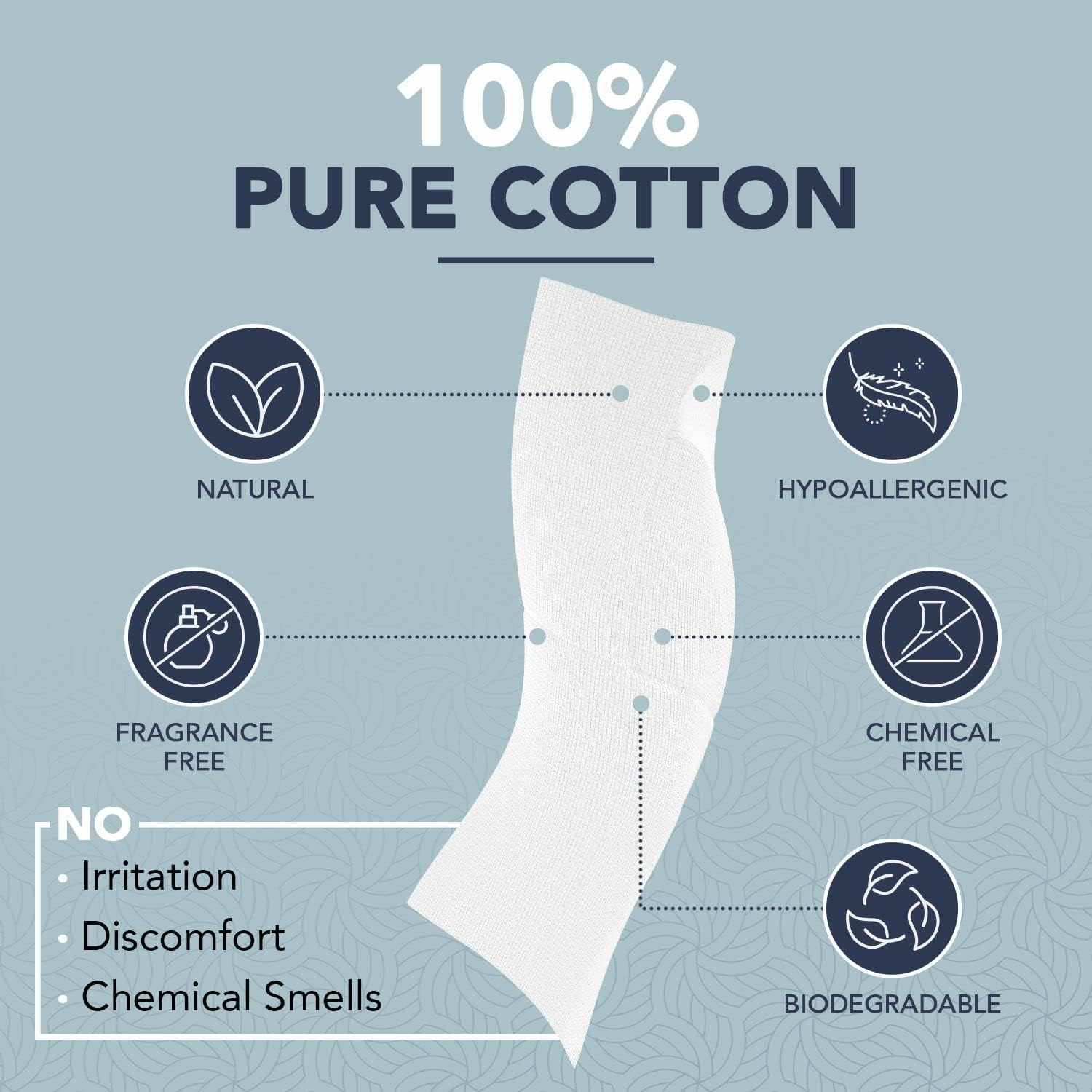 Dermacotton X-Large 100% Pure Cotton Face Towels &ndash; 50 Count Extra Large Disposable Wash Cloths for Face Washing, Makeup Removal & Acne Care | Ultra Soft, Hypoallergenic & Fragrance-Free image number 4