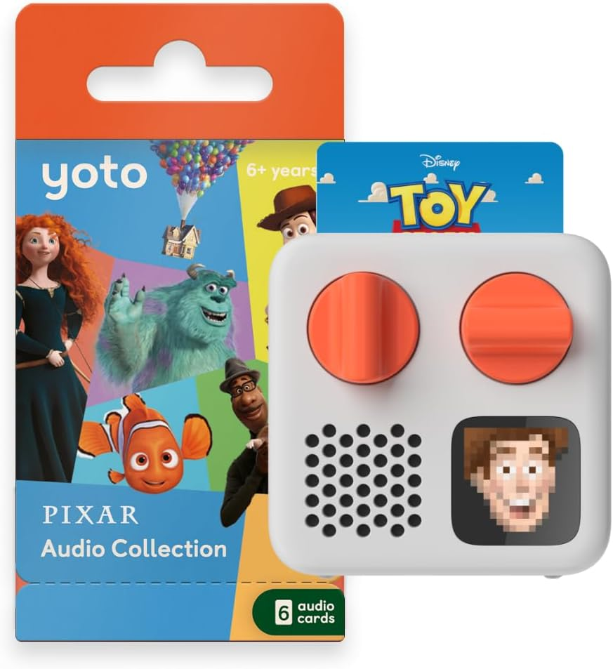 Yoto Mini (2024 Edition) + Disney Pixar Bundle &ndash; Kids Screen-Free Bluetooth Audio Player, All-In-1 Travel Device for Stories Music Podcast Radio White Noise, Use as Speaker or with Headphones image number 3