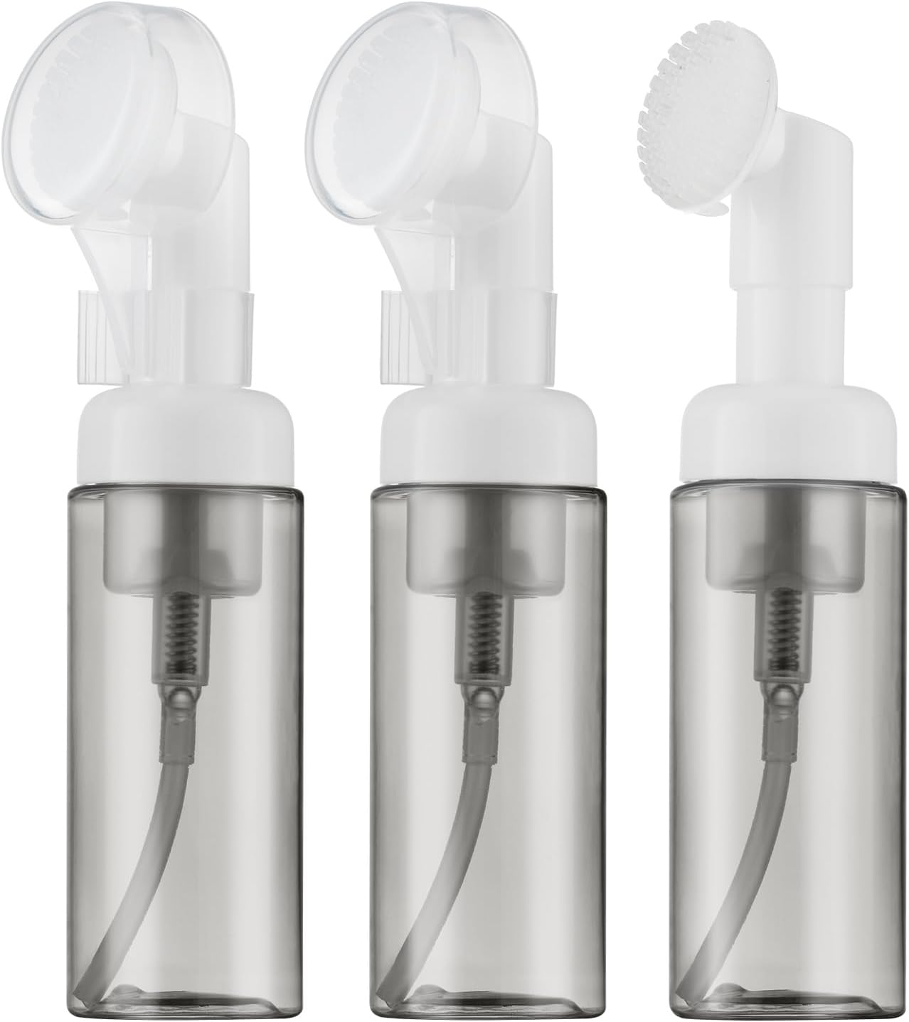 Owlyee 2Oz Foam Bottle (3PCS) with Brush, Empty Foaming Pump Dispenser for Hand Soap, Lash Cleanser, Shampoo to Travel (60Ml, Green)