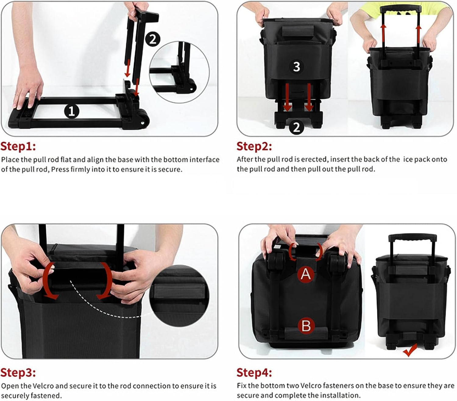 35L Collapsible Insulated Cooler Bag, Black Large Lunch Box, Leakproof Multi-Purpose Cooler with Wheels and Handle for Camping, Picnic & Grocery image number 5