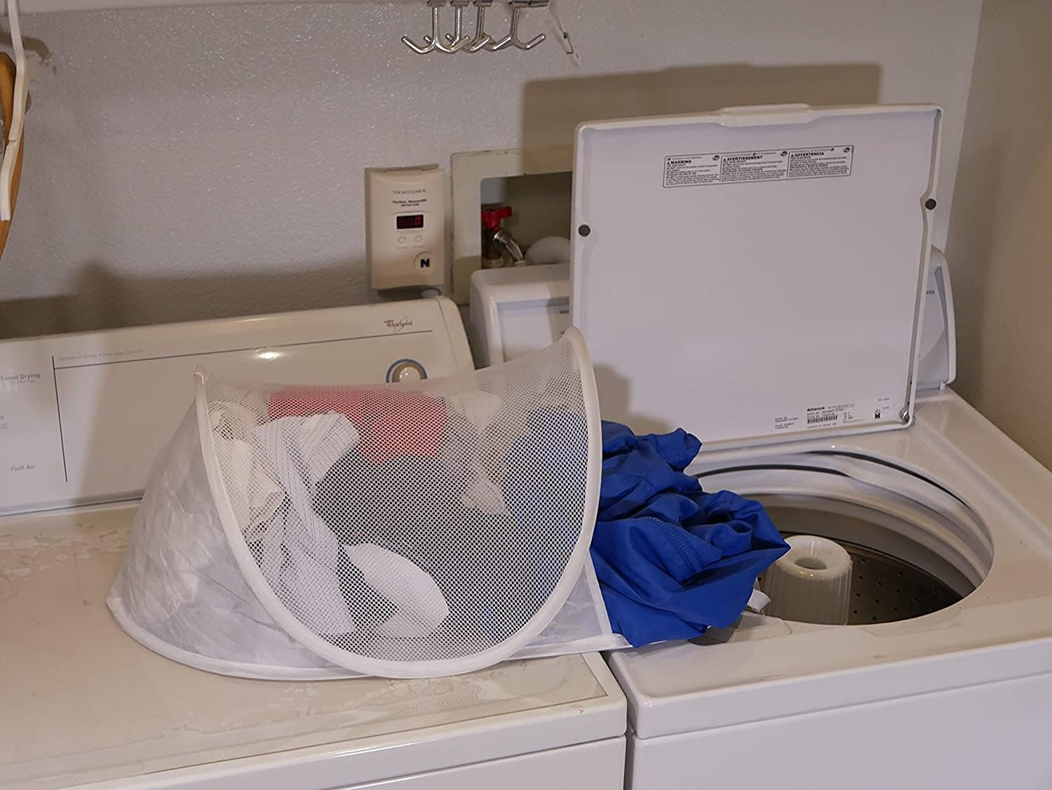 Hanging Laundry Hamper, Foldable Lightweight Wall Mounted Storage Bag, Laundry Bag to Hang Foldable Mesh Hamper Dirty Cloth Basket with Carry Handle Door Net Hampers for Store Cloth, Toy, Hotel Use image number 6