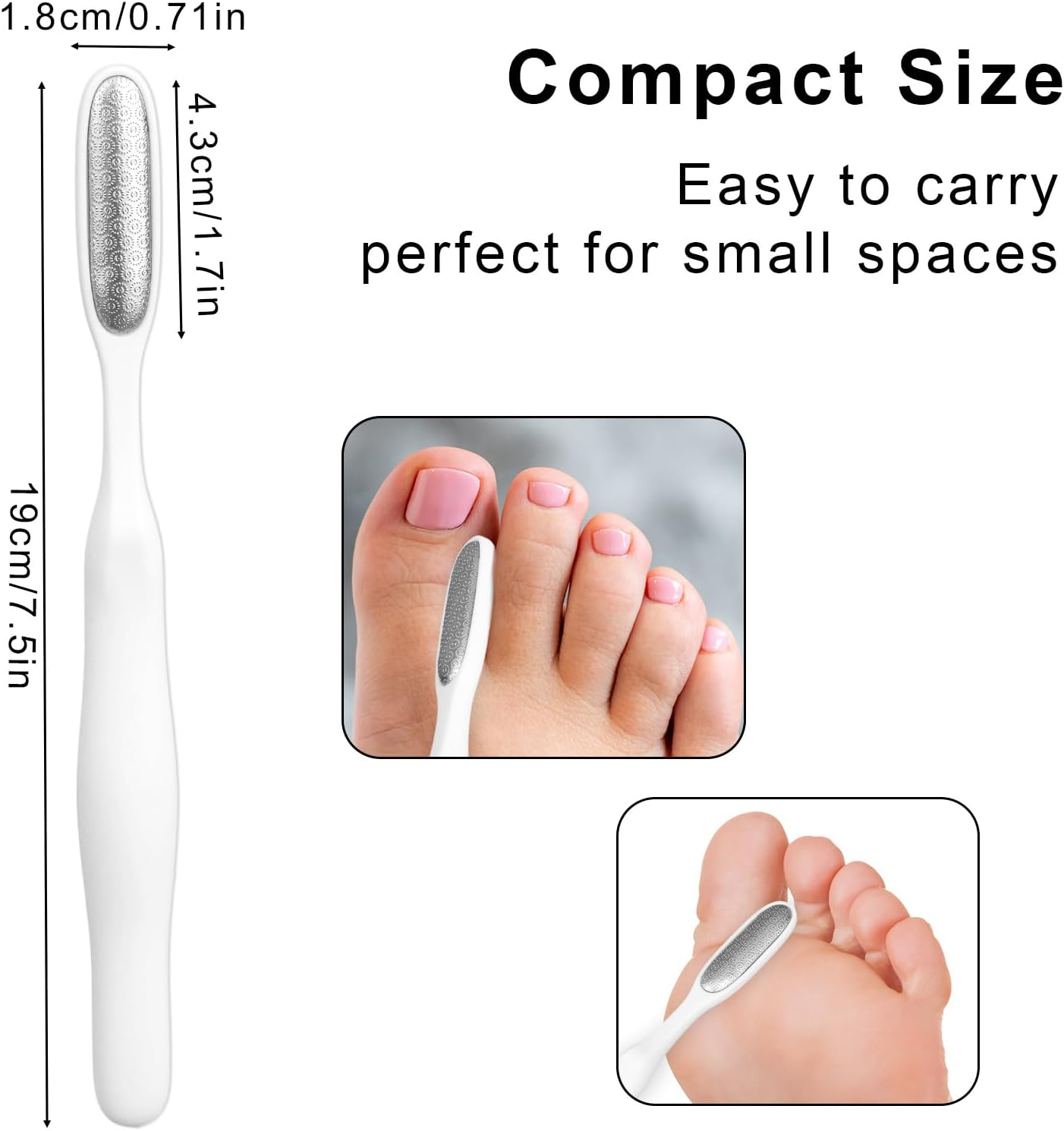 2Pcs Mini Foot Exfoliators, Alloy Toe Callus Remover Tool for Precise Pedicure Toe Gaps and Sensitive Areas Reusable Foot Care Tools image number 2