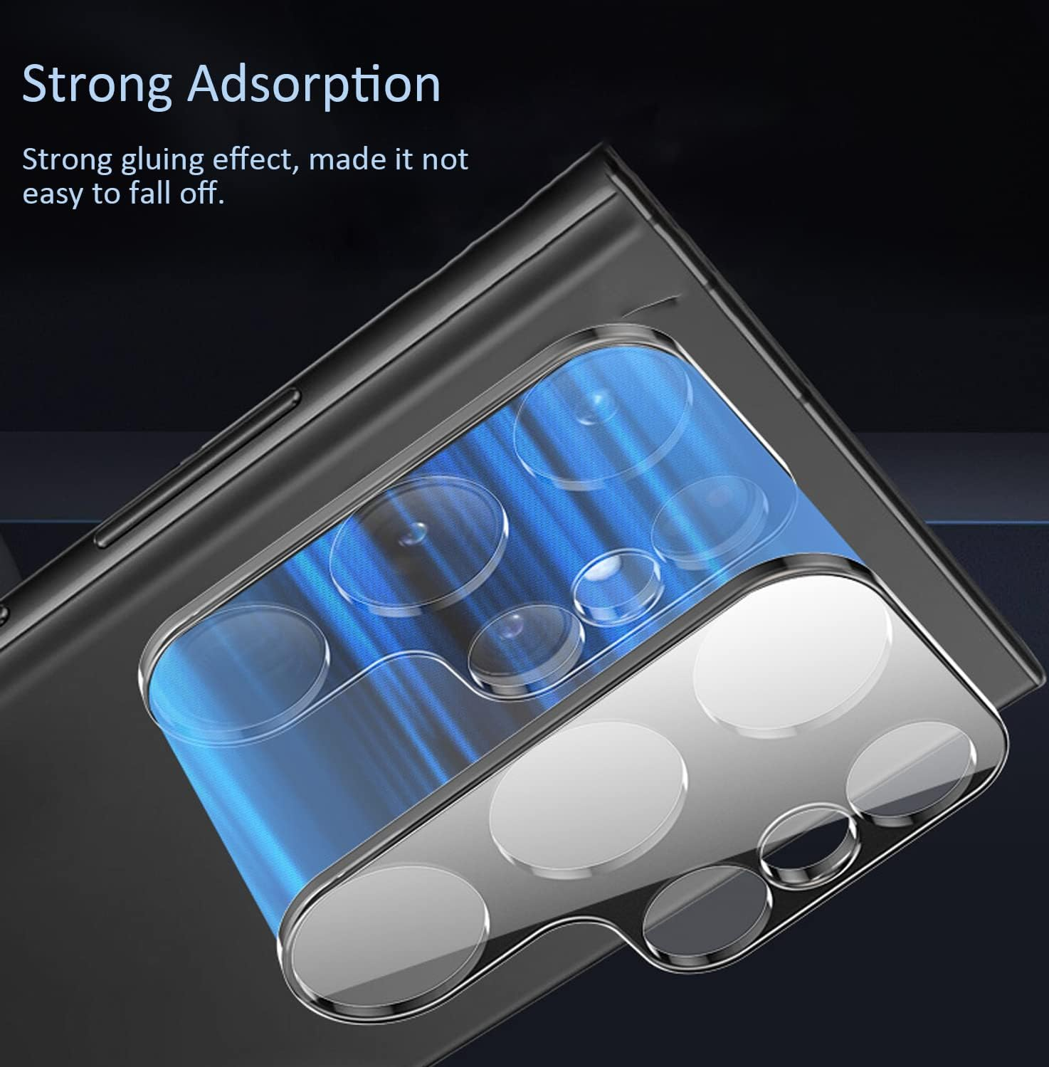 JOYCHER [3 Pack] Samsung Galaxy S23 Ultra Camera Lens Protector, 9H Tempered Glass Camera Cover Screen Protector, Case Friendly, Not Affect Flash Camera Cover Protection for Galaxy S23 Ultra 6.8'' image number 3