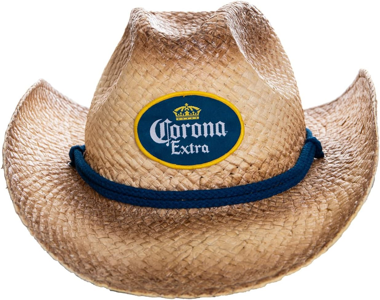 Men'S Corona Extra Straw Beach Cowboy Hat with Curved Brim Tan image number 1