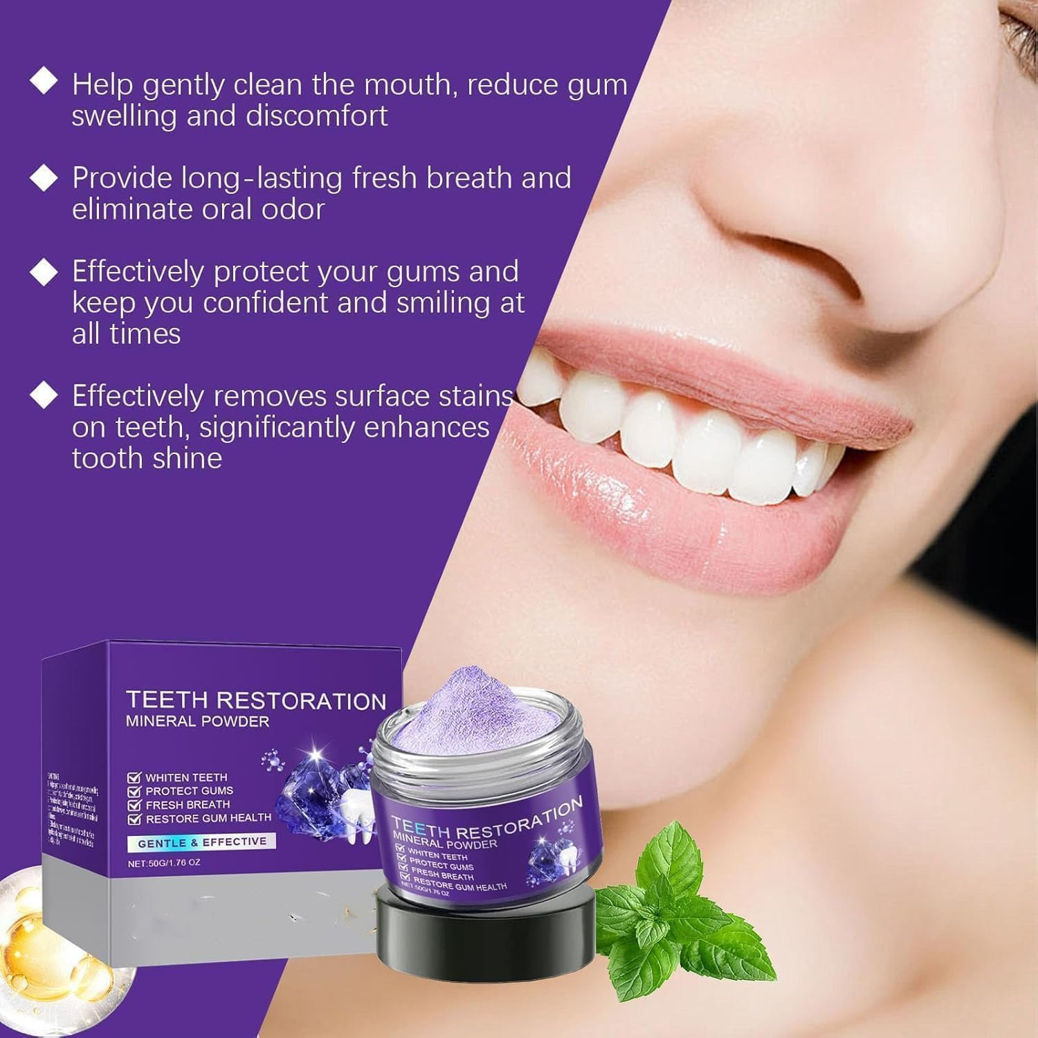 3-Pack Teeth Whitening & Strengthening Mineral Powder - Effective Dental Restoration image number 4