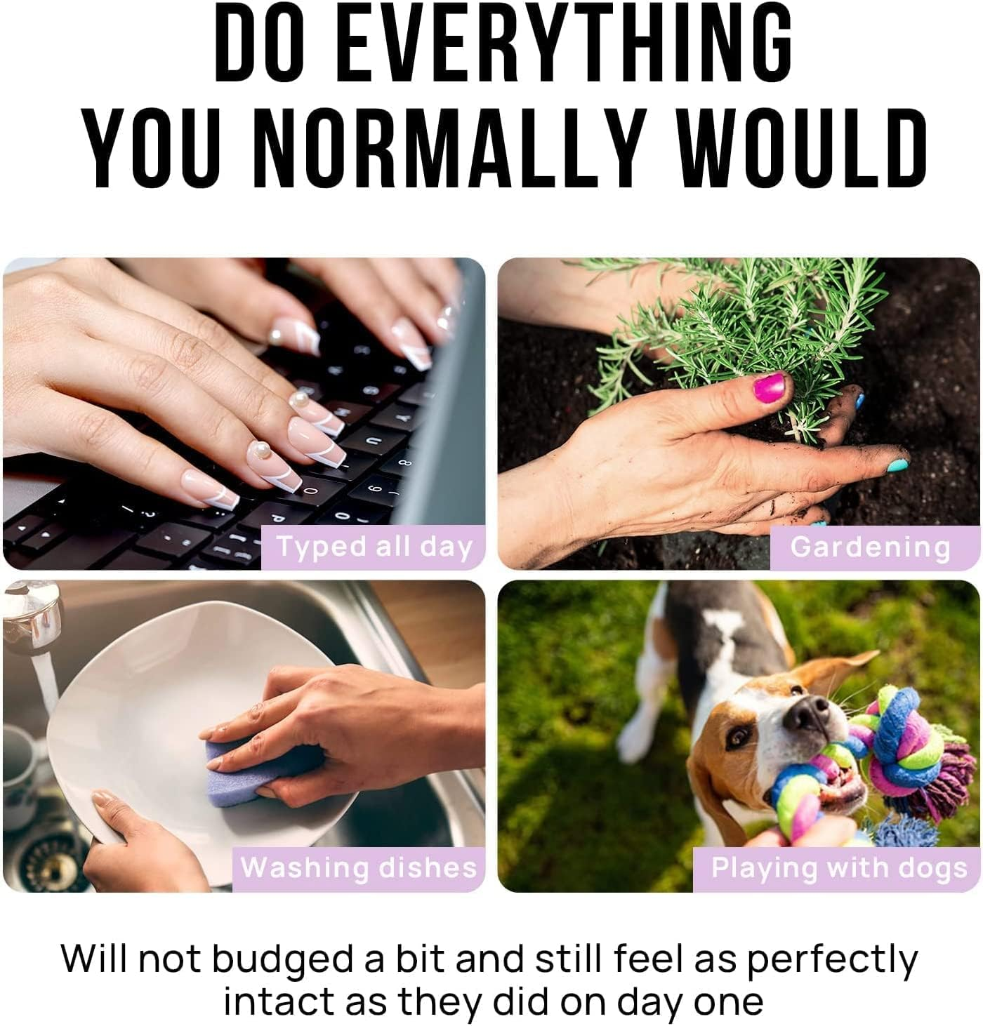 RYUUSEI 24Pcs Square Press on Nails Short Squoval White Fake Nails with Nail Glue French Pink Checkerboard False Nails Glossy Full Cover Acrylic Nails for Women image number 5