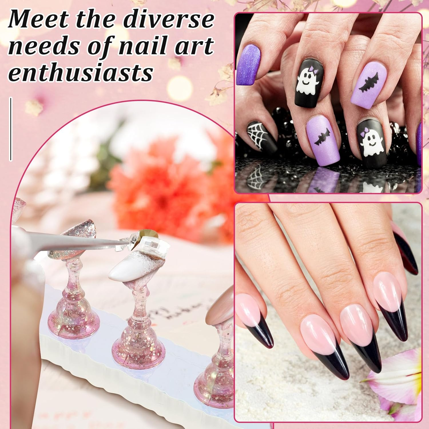 ZFLYCANP 3 Pcs Nail Stand, Nail Stand for Press on Painting Displaying, Nail Tip Holder for Home and Salon image number 1