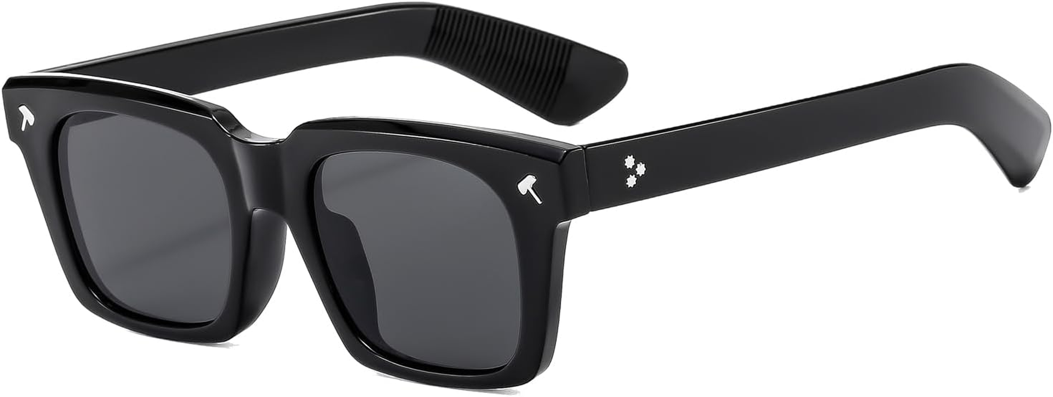 LJCZKA Rectangle Thick Frame Sunglasses for Women Men Retro 90S Square Glasses UV400 Protection for Driving Eeywear