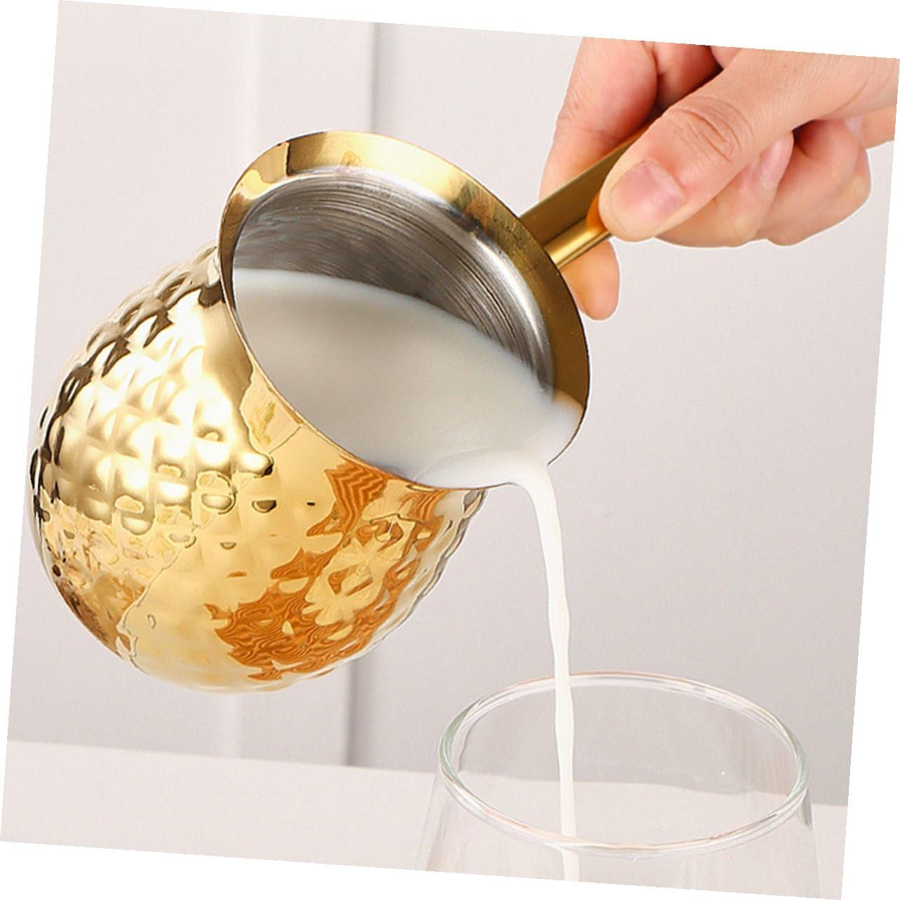 TOYANDONA Vintage Turkish Coffee Pot 600Ml Metal Cezve Espresso Coffee Brewer Small Golden Turkish Tea Kettle for Home and Travel image number 4