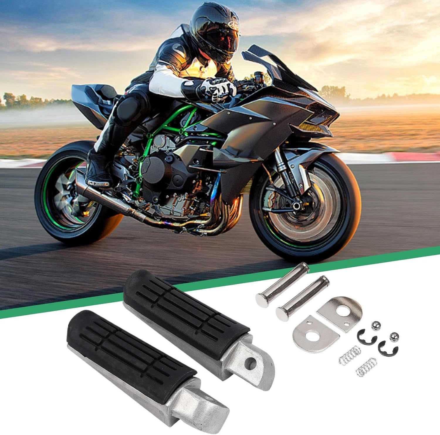Motorcycle Foot Pegs,Motorcycle Foot Pegs Pedal - Accessories Modification for Sport Riding Riders Automotive Passengers Road Dirtbike Bicycle - Step Back image number 4