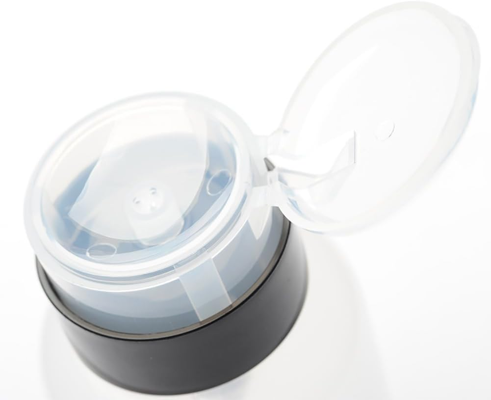 AKOAK Pack of 2 Push down Empty Lockable Pump Dispenser for Nail Polish Remover200Ml(6.8Oz) Black Top Cap