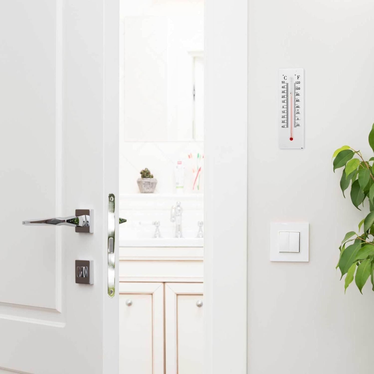 Milisten 2Pcs Outdoor Wall-Mounted Key Hider Thermometer, Portable Small Plastic Key Storage Box Hidden Compartment for Home and Office Outdoor Use image number 4