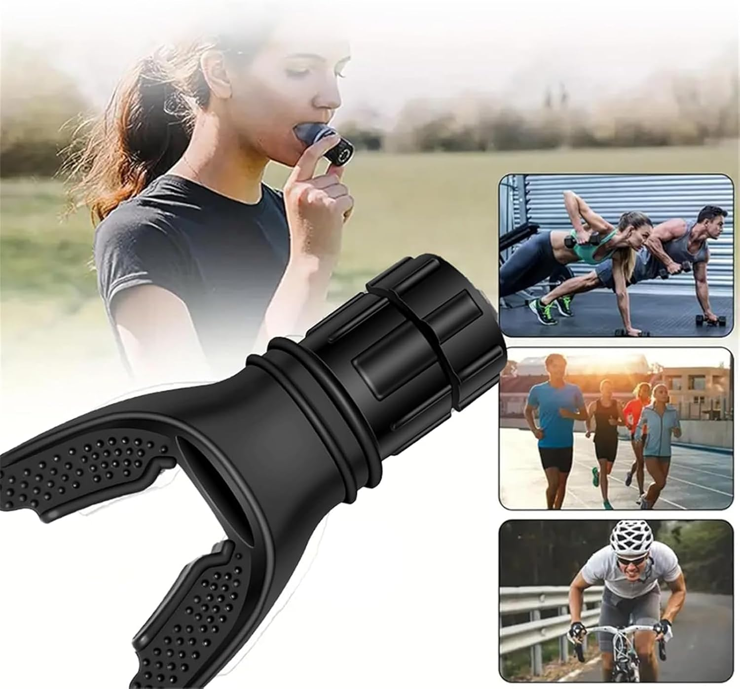 Adjustable Resistance Lung Capacity, Respiratory Trainer Compact Lung Exercise Device for Exercise Trainer, Easy to Carry, Easy to Clean, Portable Exerciser (Black) image number 3