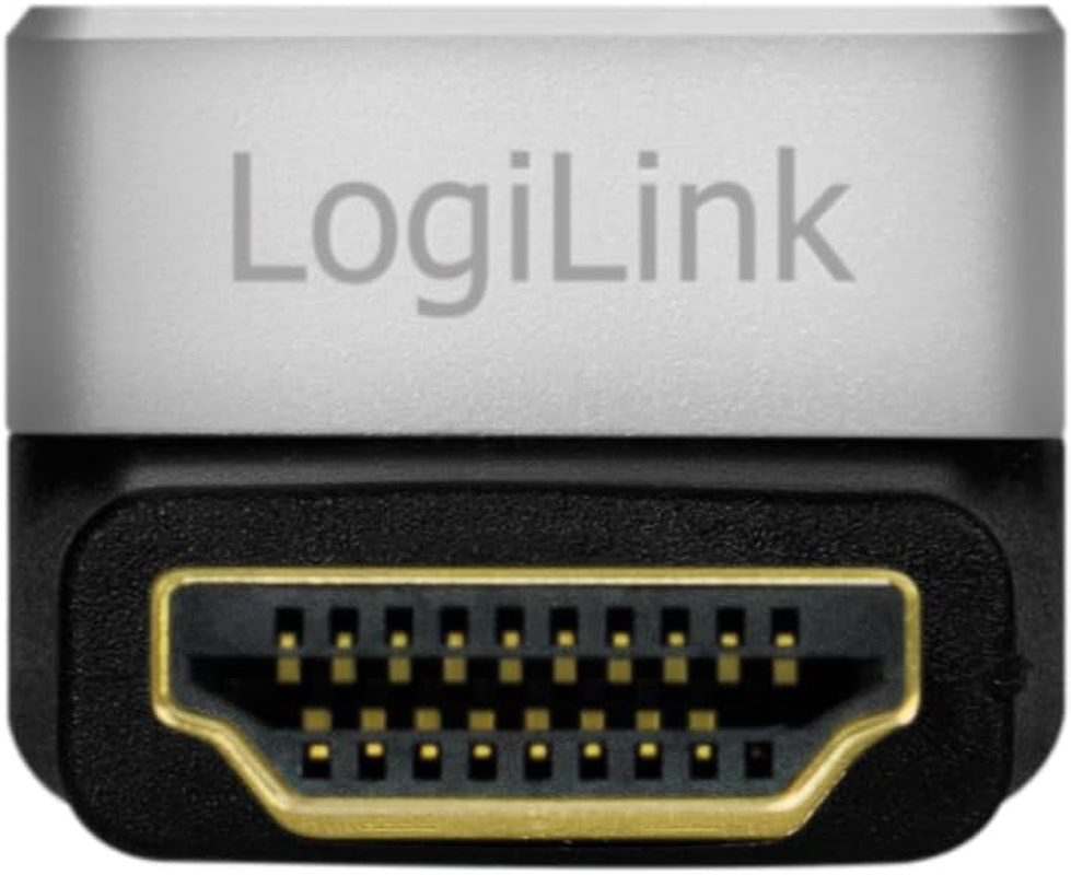 Logilink AH0007A HDMI Ultra High Speed Adapter (Male/Female) with up to 18 Gbit/S, 270&deg; Angled, Ultra HD Resolution 8K/60 Hz (7680 &times; 4320)
