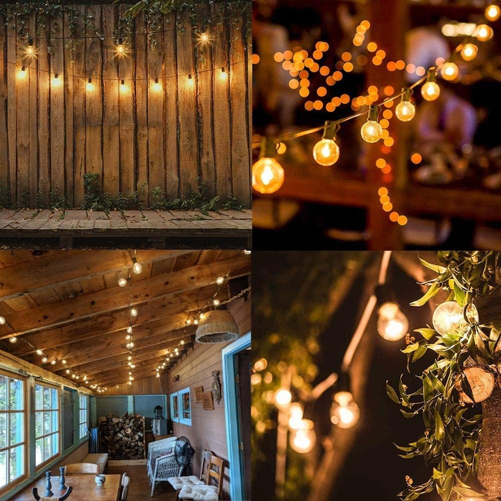Geecol Outdoor String Lights, 25Ft G40 LED Lights Outdoor with 25 Bulbs+2 Spares, IP44 Garden String Festoon Lights for Indoor & Outdoor Backyard Patio Garden Party(Au Plug) (Warm White, 7.6) image number 2