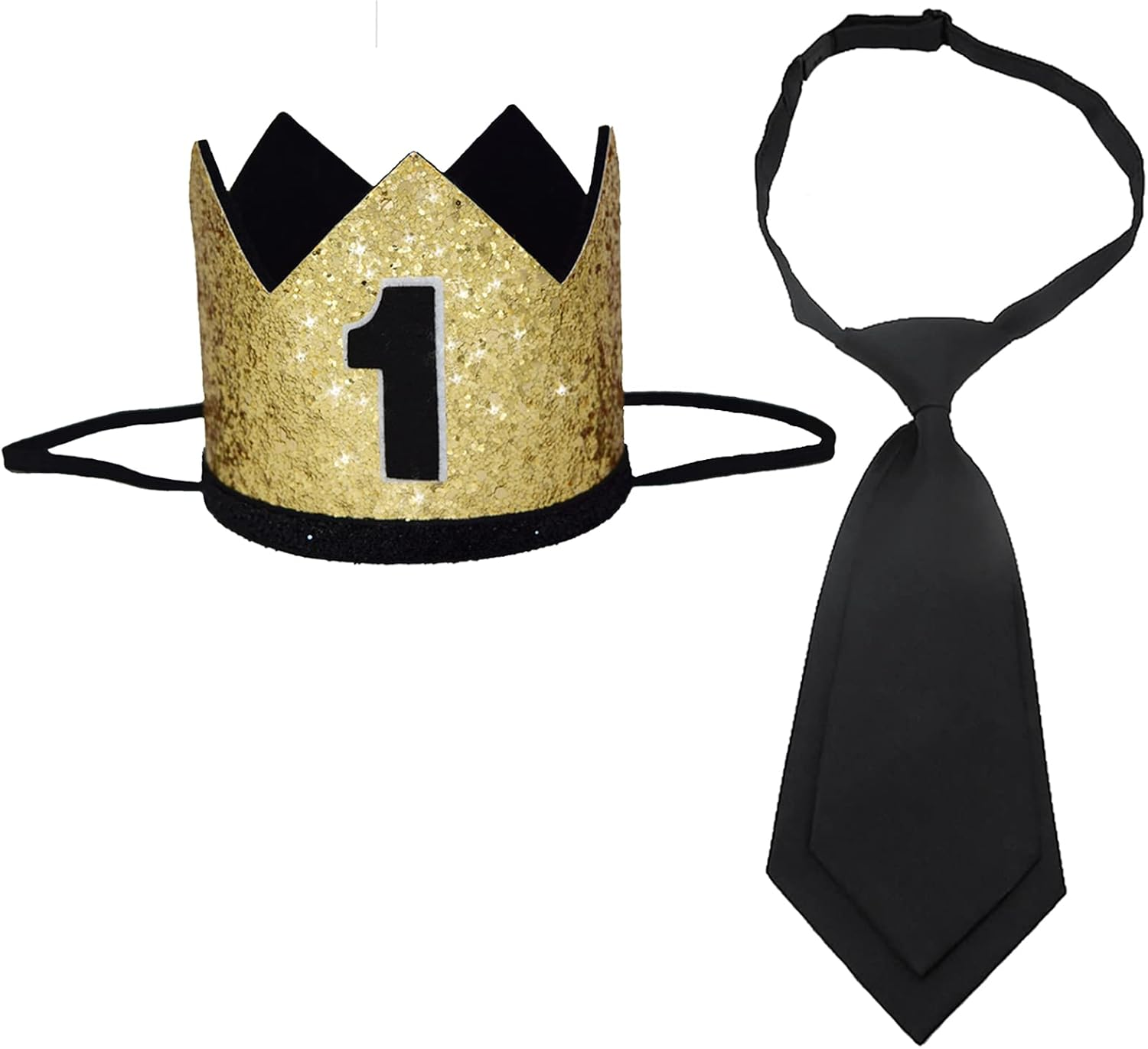 Maticr Glitter Baby Boy First Birthday Crown Number 1 Headband Little Prince Princess Cake Smash Photo Prop