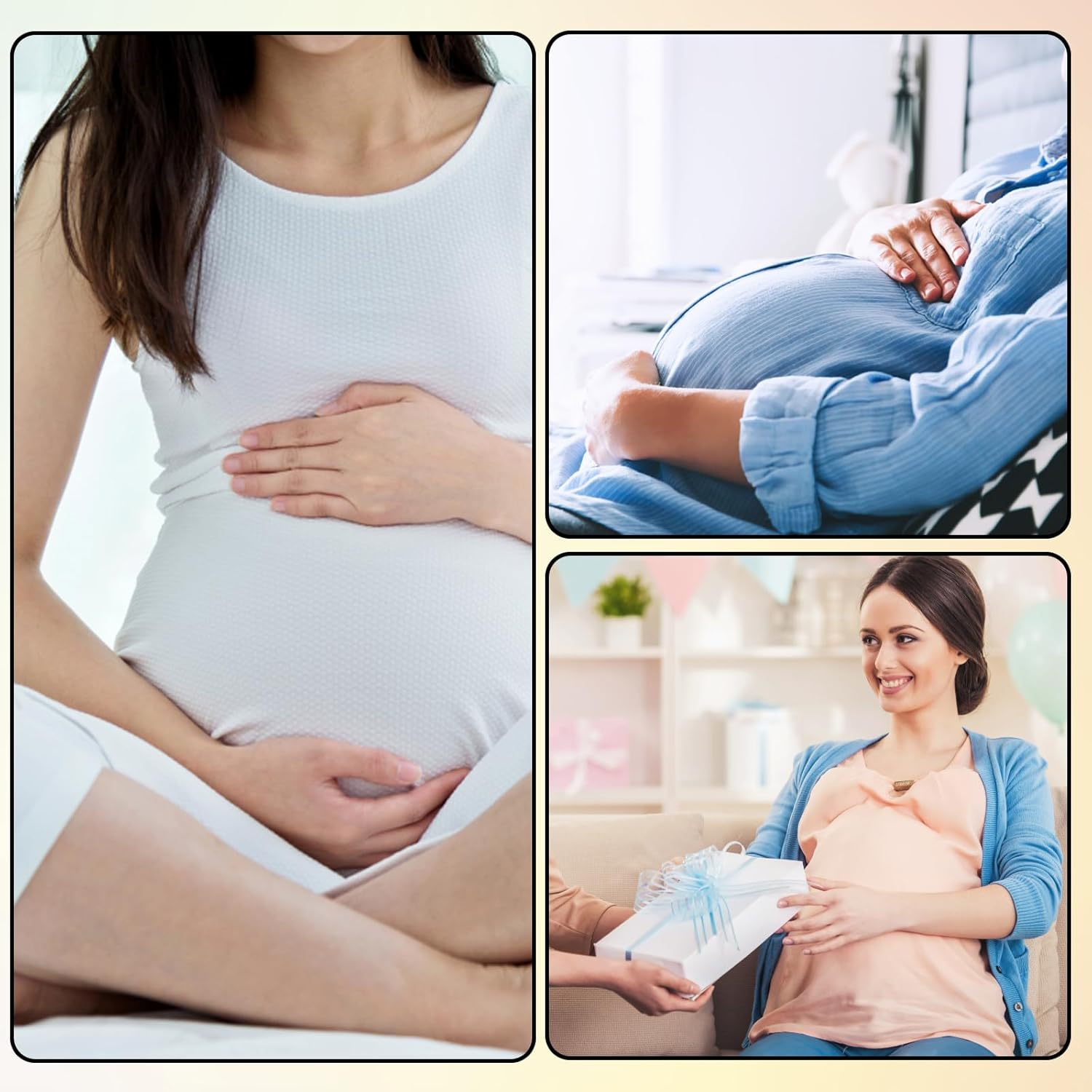 Pregnancy Belt, Maternity Belly Bands & Supports, 8-Piece Pants Extender Set in Black, Navy, Nude & Grey, Comfortable Adjustable Maternity Support for Expecting Mothers image number 3