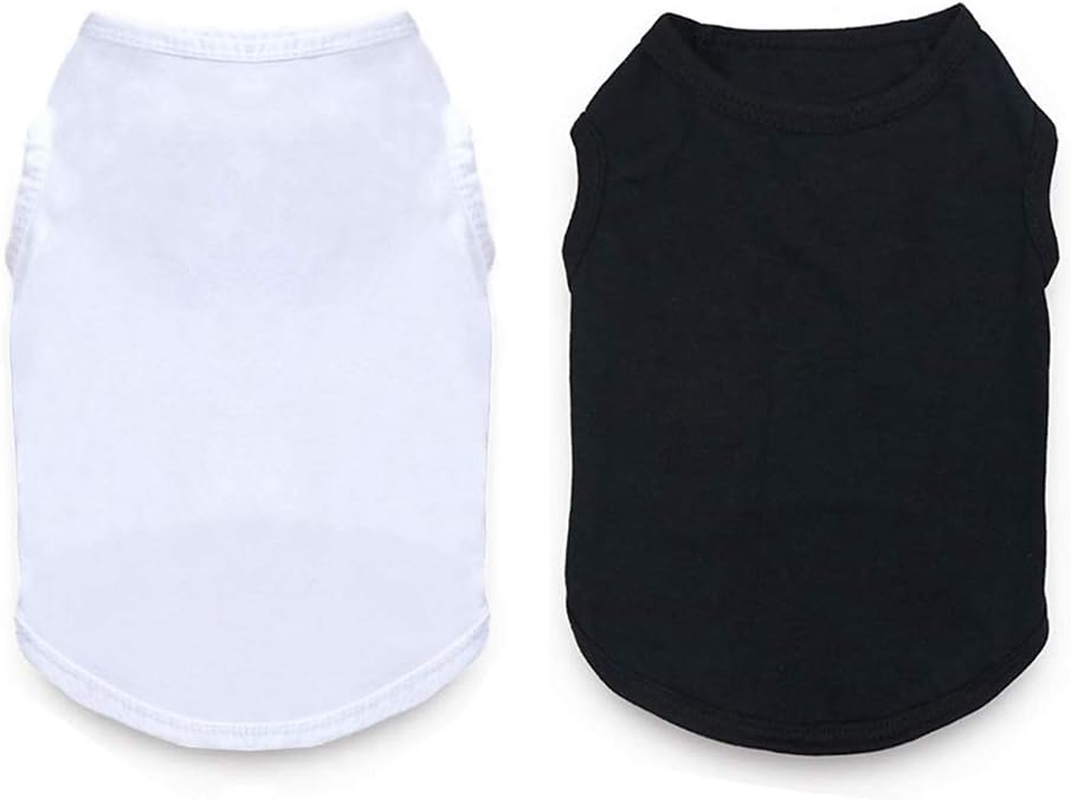 2Pcs Plain Small Dog Shirts for Female Blank Shirts Clothes Soft Stretchy Fit for Extra Small Medium Puppy Girl Clothes image number 2