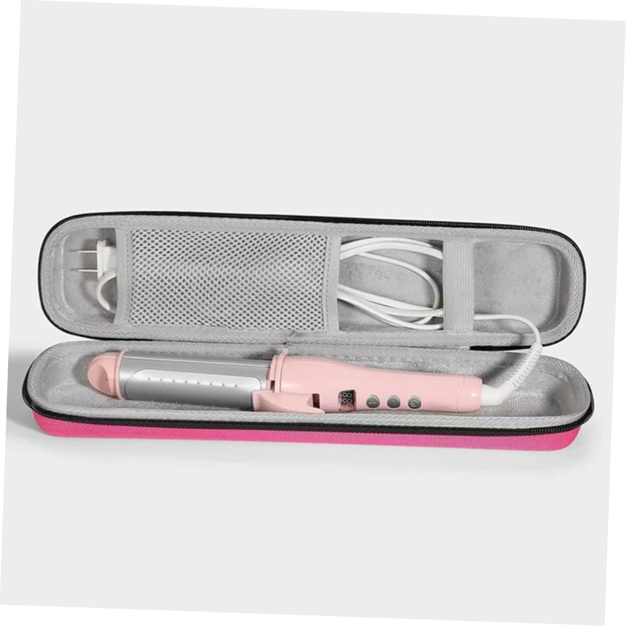 Happyyami Hard Shell Hair Curler and Straightener Storage Case, Portable Travel Pouch with Heat Resistance, Pink Compact Organizer for Hair Styling Tools and Accessories image number 5