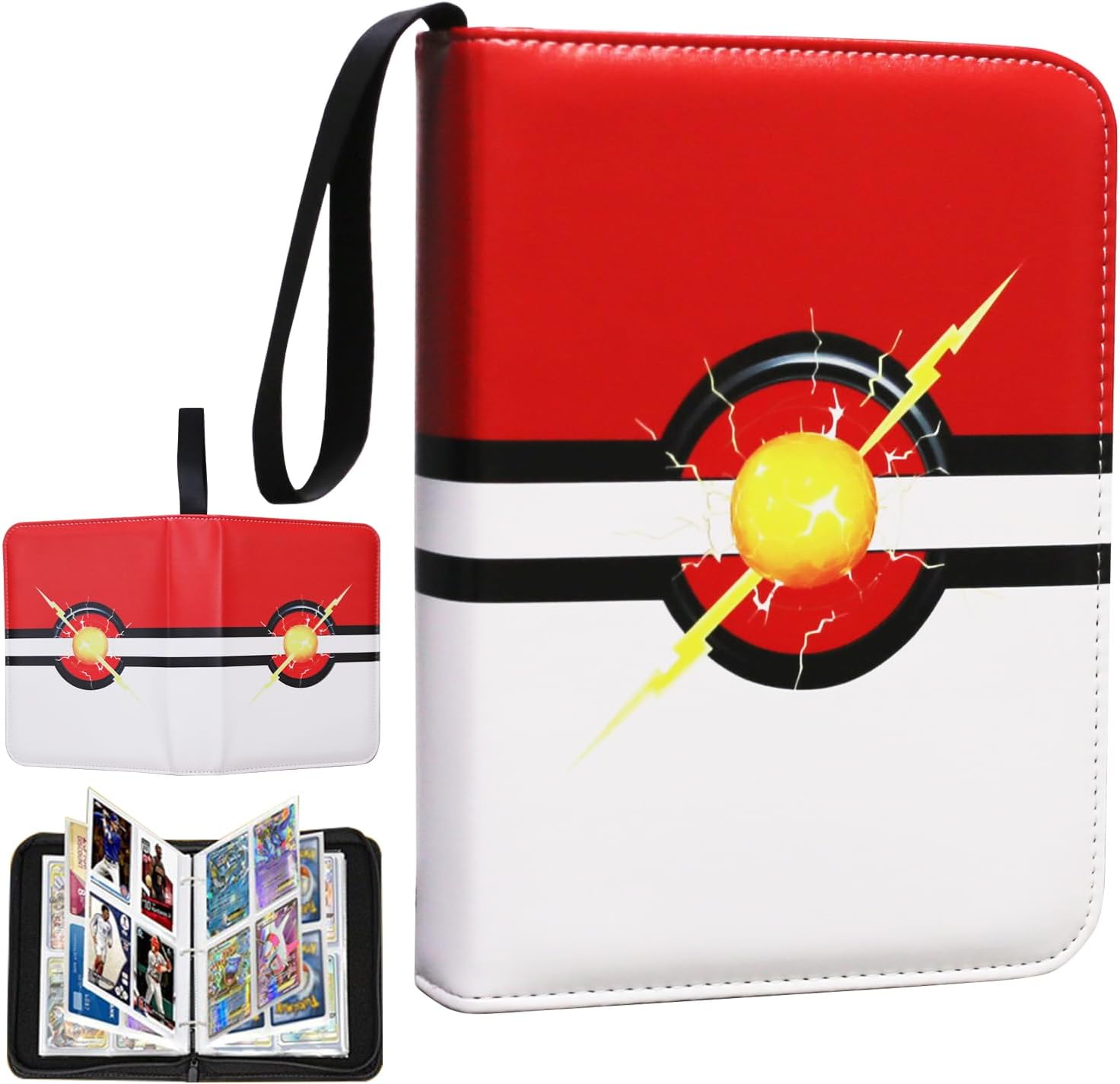 Fweel 4-Pocket Trading Card Binder with Zipper, 400 Pockets, PU Leather Collection Album for MTG, TCG, Sports Cards, Ideal for Collectors and Enthusiasts