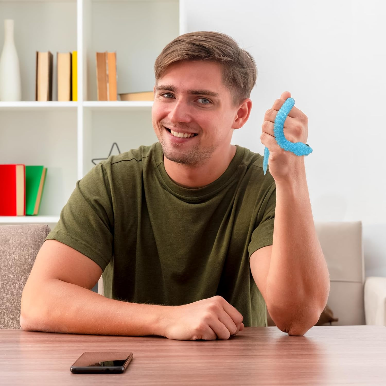 Crystal Snake Toy, 1 PCS 3D Printed Toys for Party, Birthday Gift, Novelty Decoration (Length 30Cm/11.81In, Blue) - Rainbow image number 4