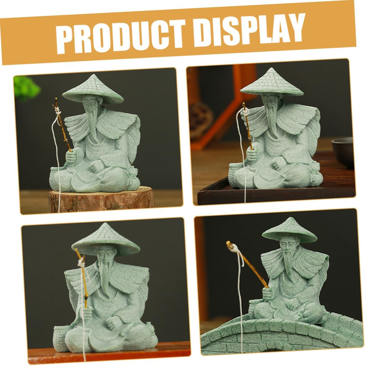 Fish Tank Ornament Fisherman Statue Garden Decor Desktop Ornaments Home Decor image number 1