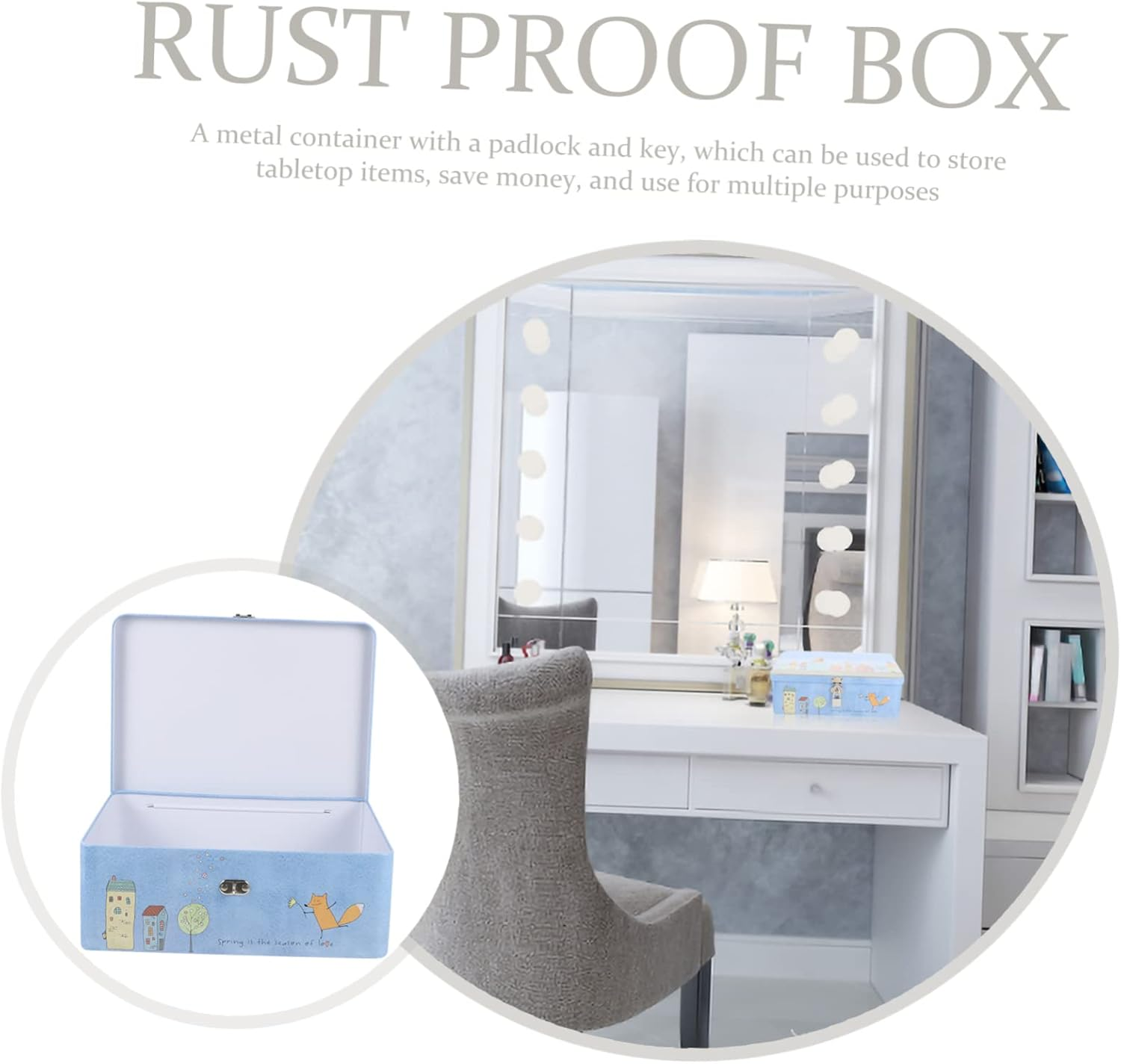 Adorable Vintage Tinplate Storage Box with Decorative Container for Jewelry Crafts and Keepsakes for Home Desktop Organization image number 3