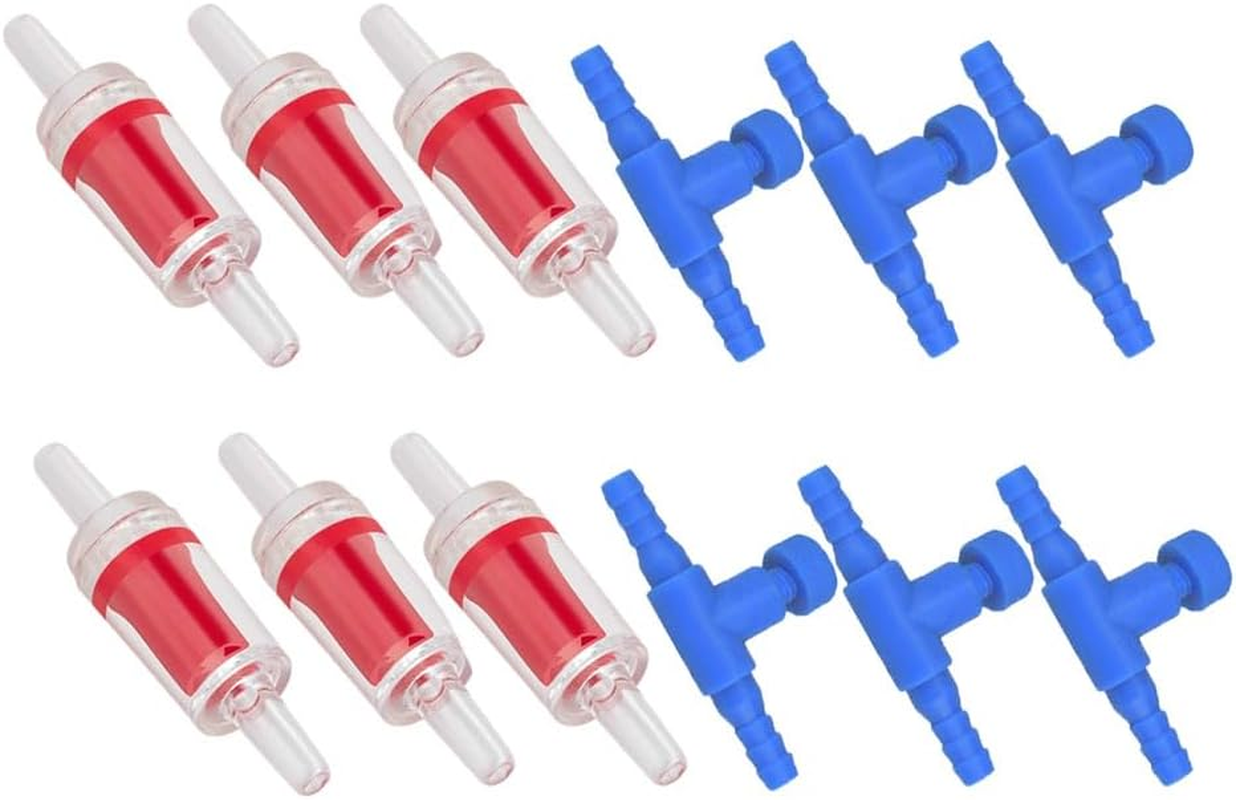 12Pcs Aquarium Pump Protectors, 4Mm Aquarium Air Pump Accessories, Fish Tank Accessories for Air Pump Line, One Way Non-Return Check Valve Aquarium Air Pump Accessories (6 Check Valves+6 Control) image number 3