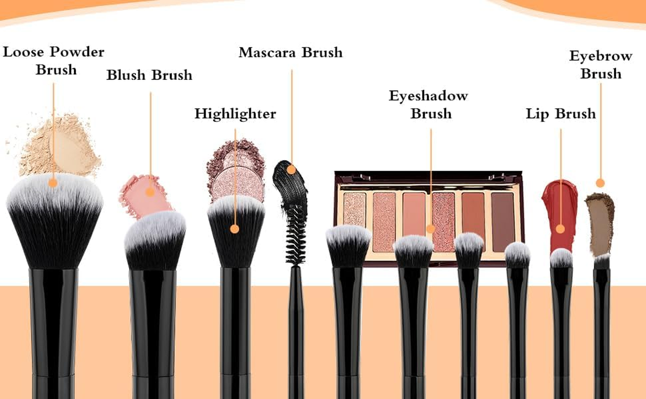 10 Pcs Travel Makeup Brush Set Mini Makeup Brushes Travel Size with Pack Portable Small Eyeshadow Eye Lipstick Foundation Brush Shadow Contour Blush Concealer (Black) - Colorful image number 7