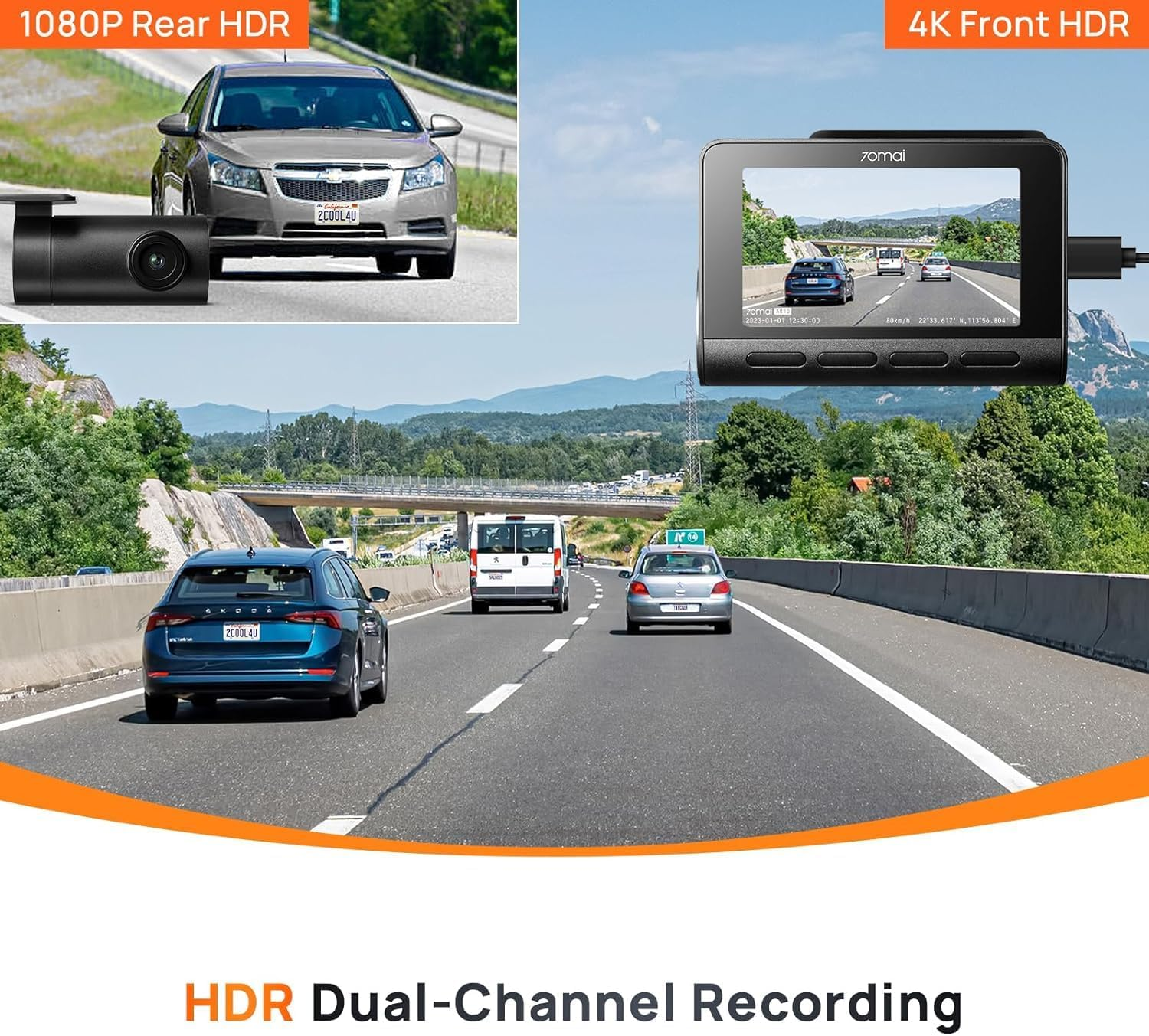 70Mai New Dash Cam A810 with Starvis 2 Imx678,Dual HDR Front and Rear Cam,Built in Gps,Night Owl Vision,Support 256GB Max,Smart Parking Guardian Mode,Ai Motion Detection,Time-Lapse Recording image number 4