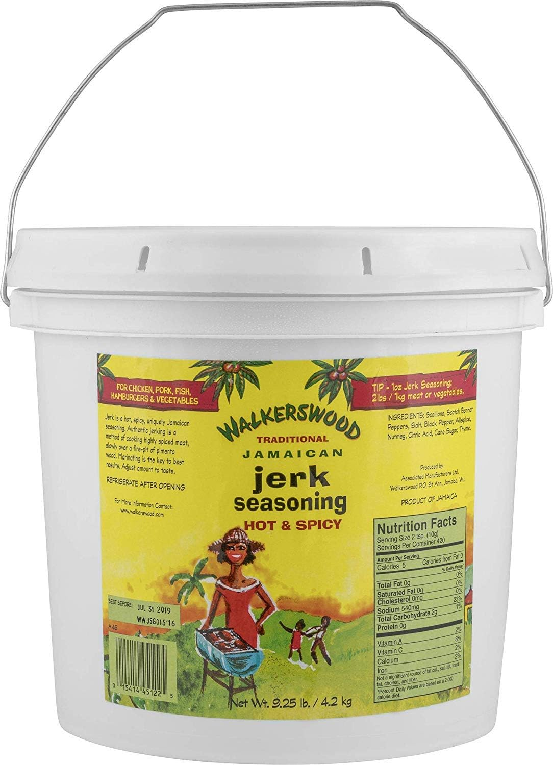Walkerswood Traditional Jamaican Jerk Seasoning, Hot and Spicy, 128 Fl Oz image number 2