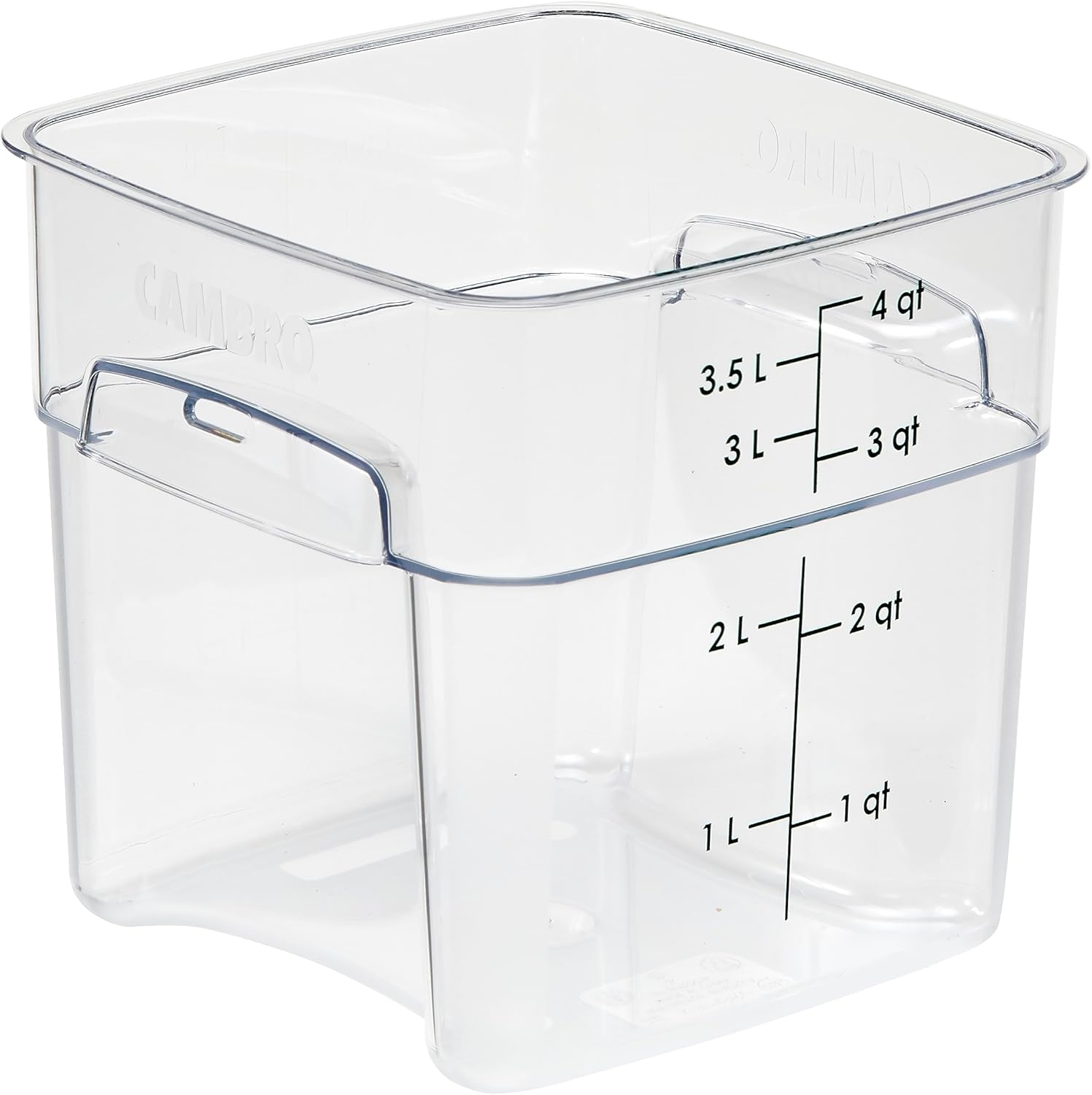 Cambro Polycarbonate Square Food Storage Container, 3.8 Litre Capacity