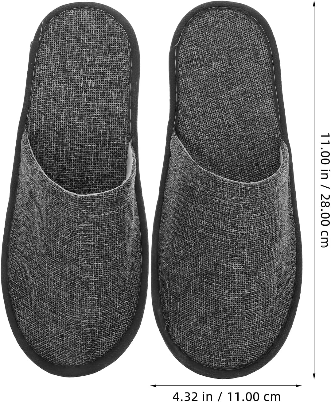 Healifty Slipper SPA Slippers Hotel Disposable Slippers Home Comfortable Slippers Unisex Guest Slippers for Travel Wedding Bridal Party Grey 20Pcs image number 5