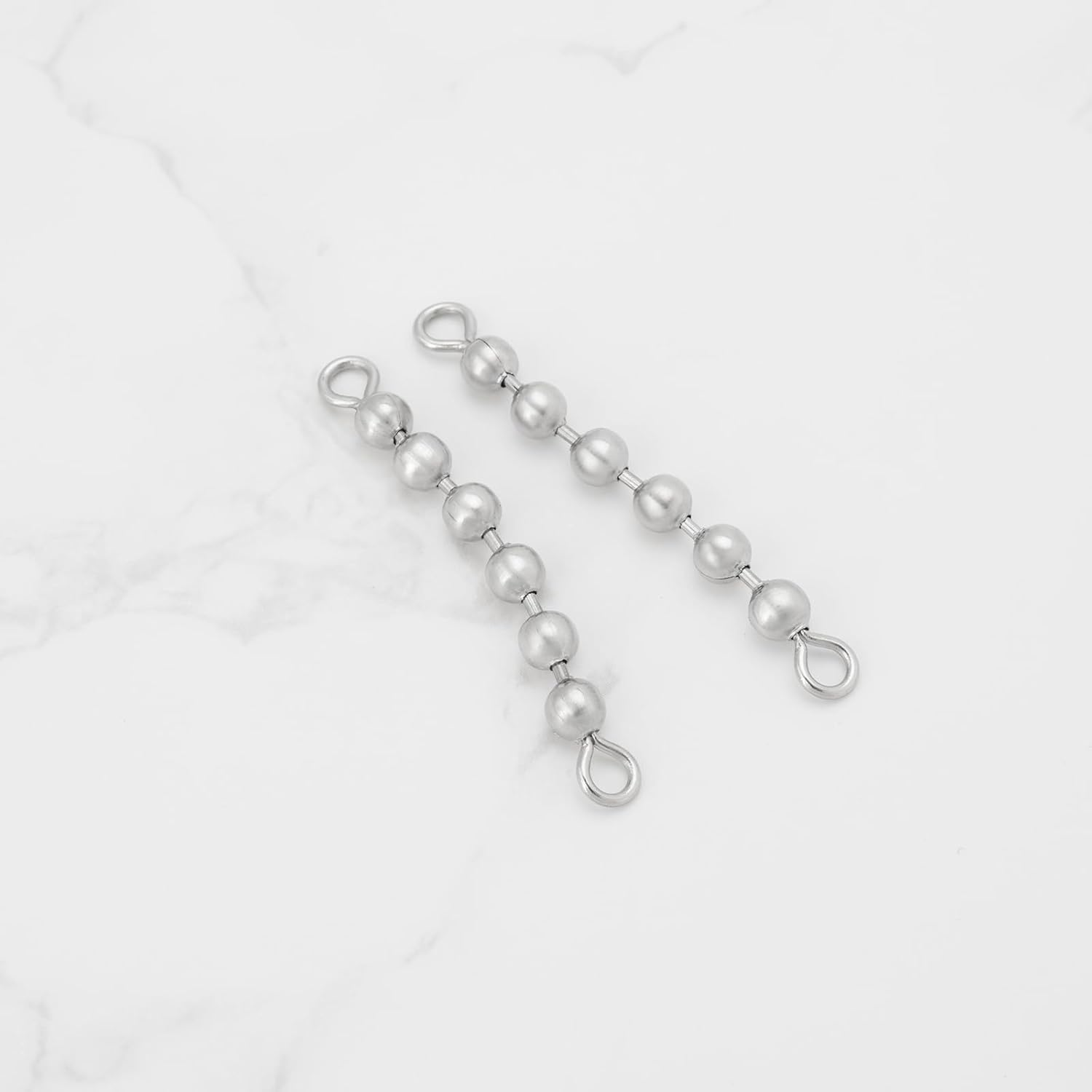 Create Idea 20Pcs Fishing Bead Chain Swivels 3/16 Inch 6 Bead Stainless Steel Catfish Swivel for Catfishing Freshwater Saltwater 4.5X45Mm image number 6