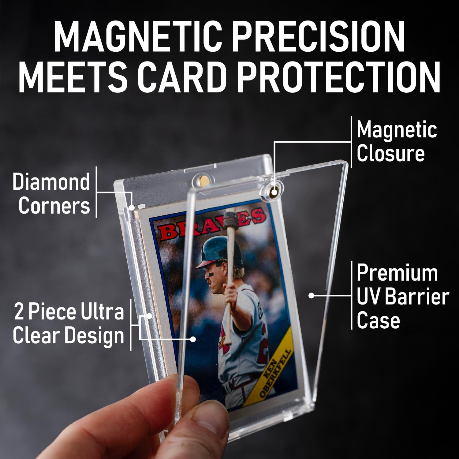 Premium 35PT - 360PT Magnetic Card Holder Case | Magnetic Trading Card Holder, Pro Sports, Football, Basketball, Baseball, MTG & TCG U-V Hard Protectors with Ultra Clear Design Display for Collectors. image number 3