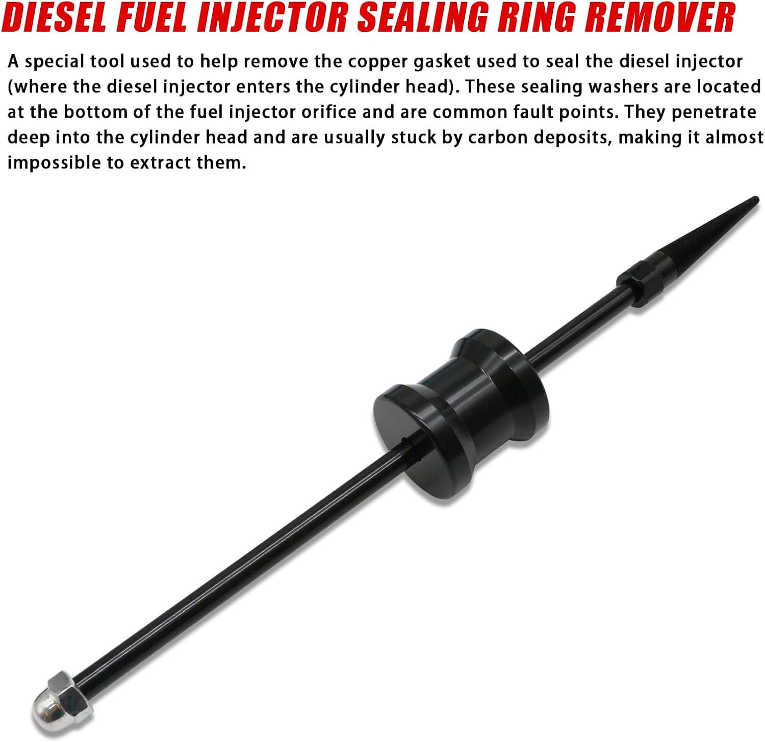 Xituanyuan Injector Seal Ring Puller Tool, Injector Seal Ring Remover for Removing Seal Ring (5-15Mm) with Slide Hammer image number 5