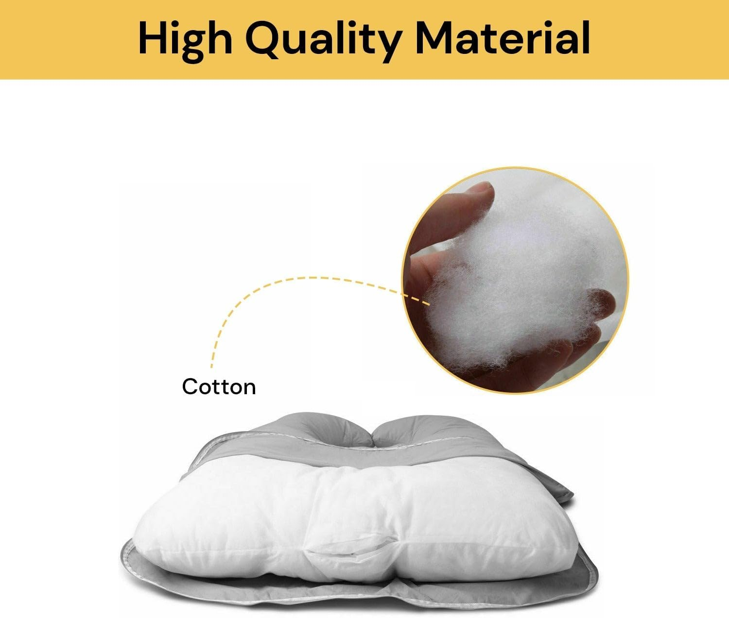 EZONEDEAL Pregnancy Pillow U Shaped Full Body Maternity Pillow Case with Removable & Washable Cover Body Feeding Support for Maternity Sleeping Pillow Pregnant Women (Grey) image number 5