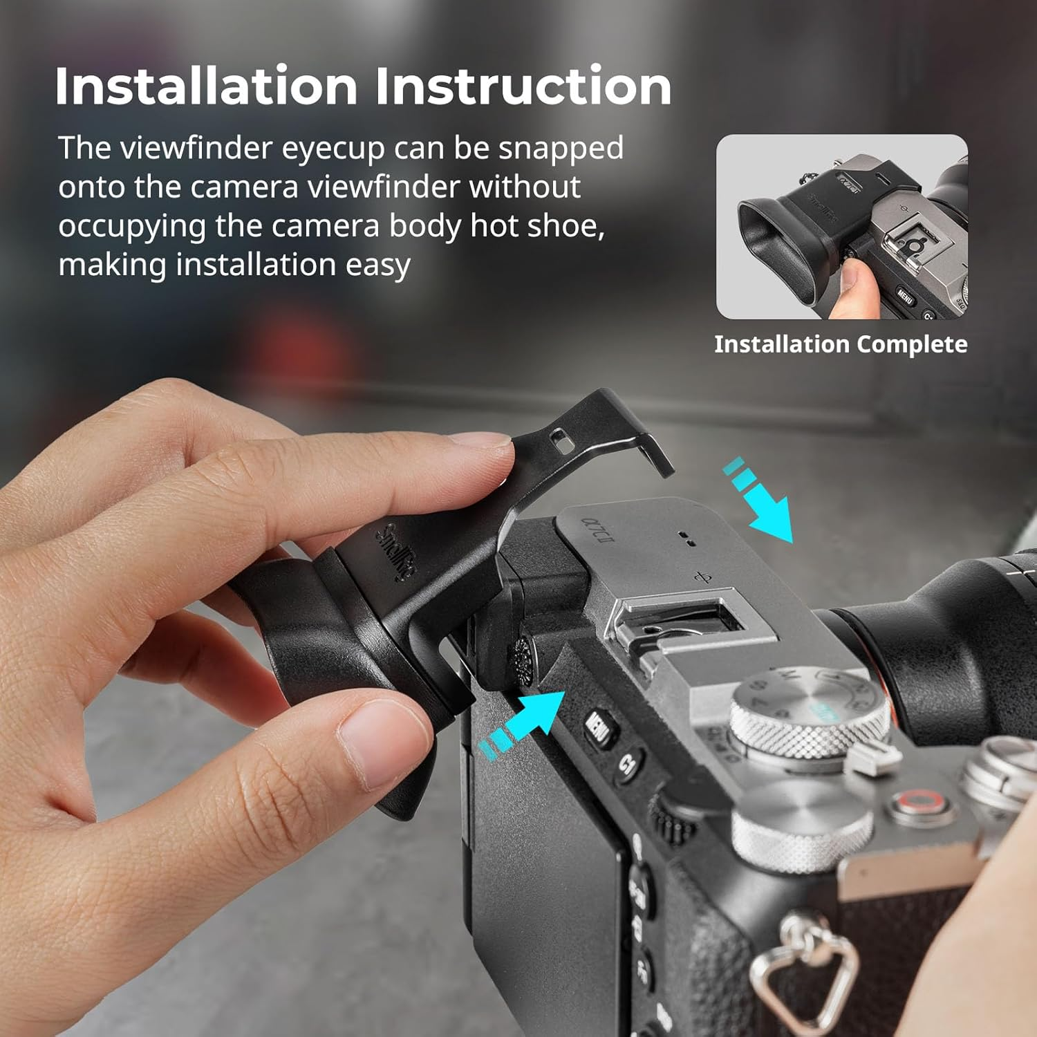 Smallrig A7CII A7CR Camera Viewfinder Eyecup, Viewfinder Eye Cup with Small Lanyard, Soft Silicone Material, Improving Shooting Stability, for Sony Alpha 7C Ii/Alpha 7CR - 4819 image number 4