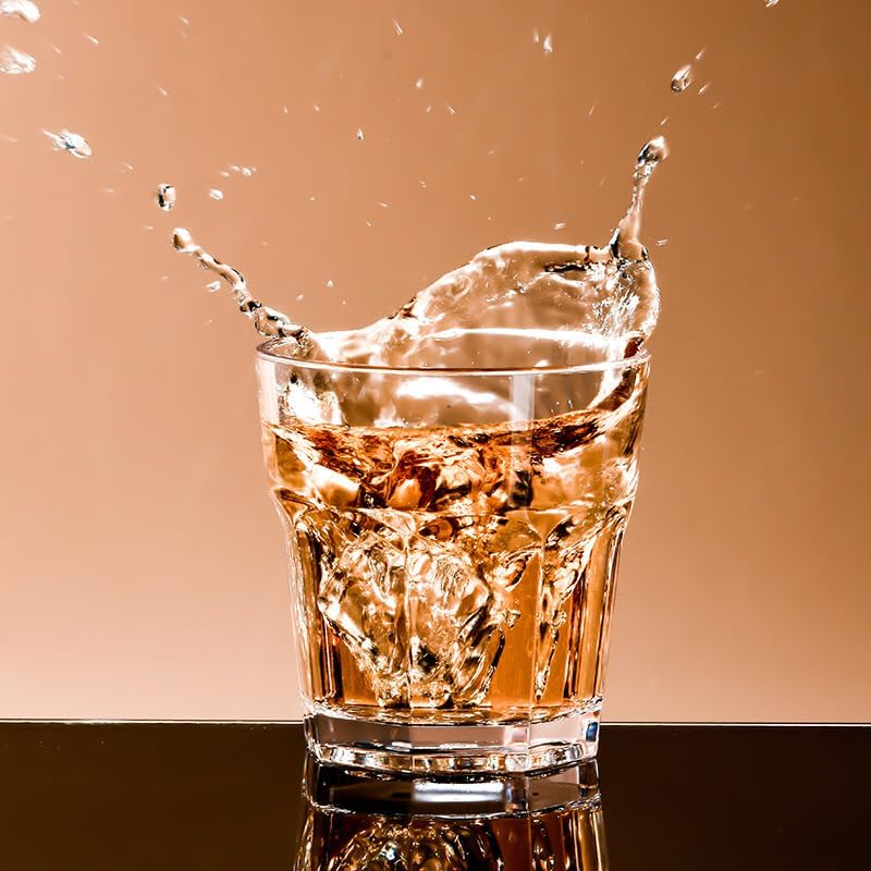 Clear Plastic Drinking Glasses, Acrylic Cups Reusable, Unbreakable Tumblers Set of 8, Drinkware Set Water Glasses for Kitchen Cocktail Picnic Party Juice Whiskey Wine, BPA Free (Clear) image number 3